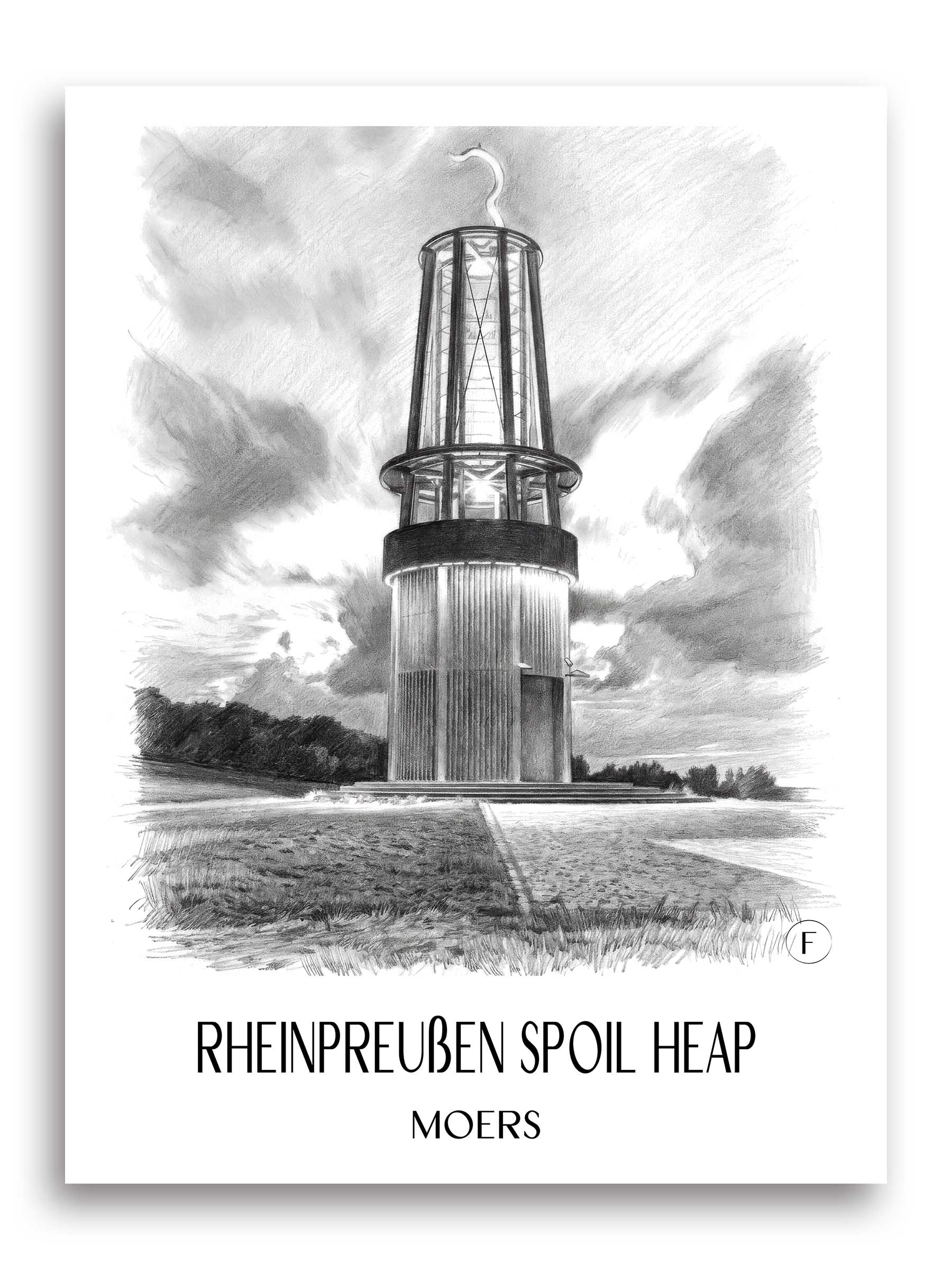 Halde Rheinpreußen Poster - Moers - Deutschland Kunstdruck - Zeichnung von A4 bis A1