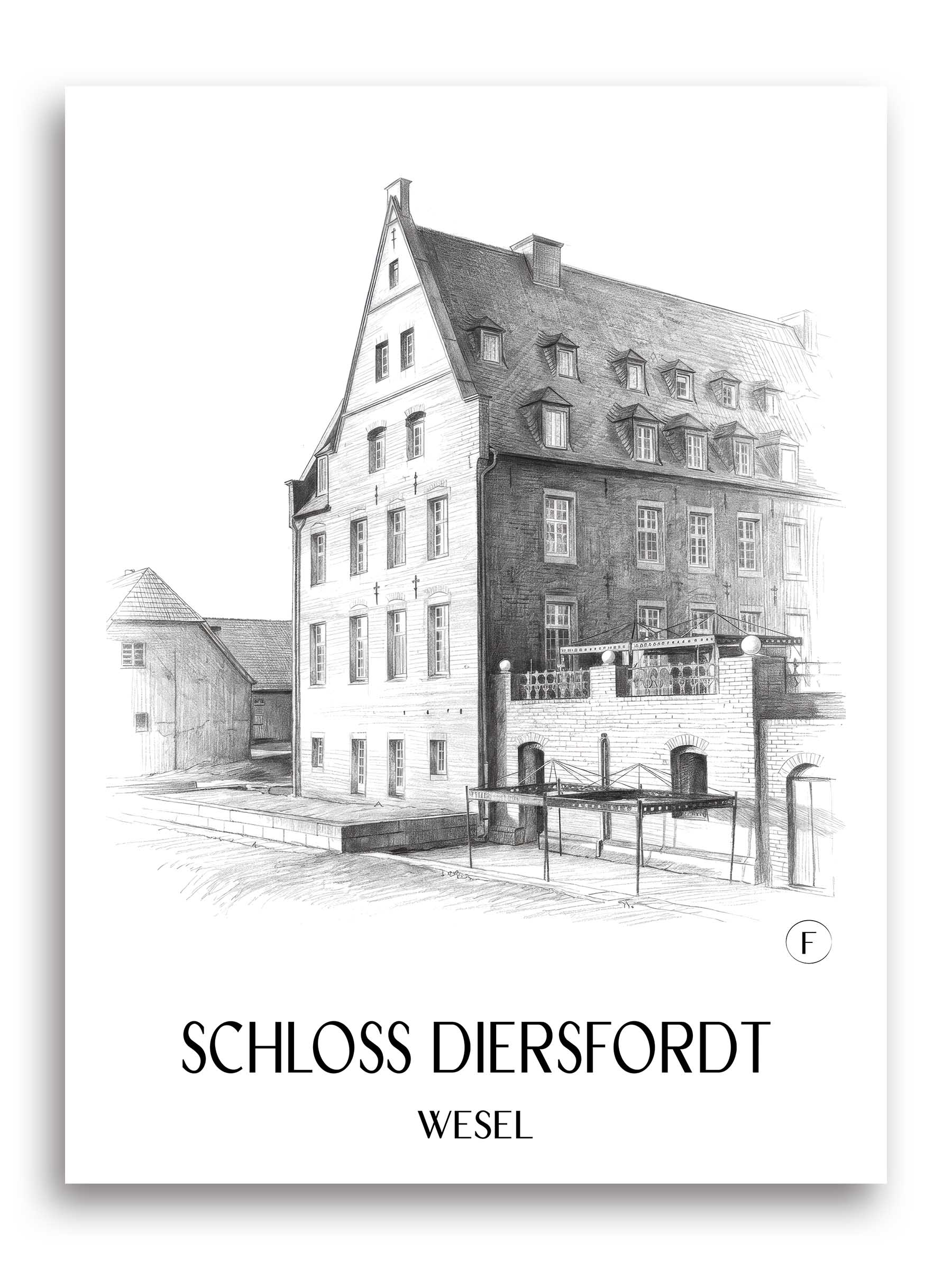 schloss-diersfordt-wesel-deutschland-poster-bleistift-zeichnung-drawing
