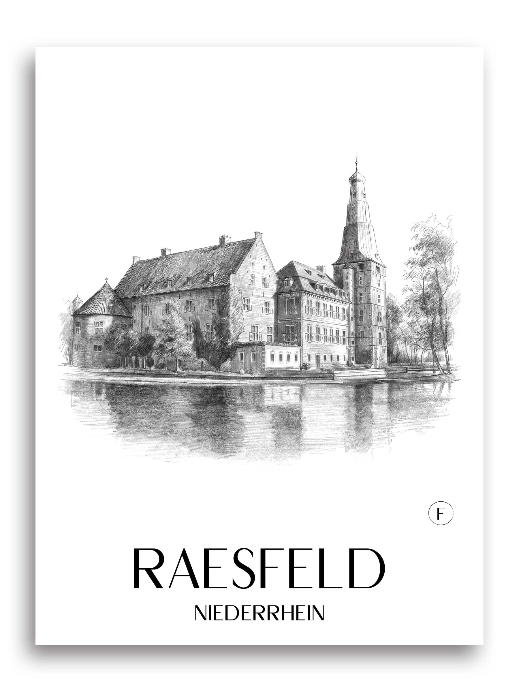 raesfeld-niederrhein-deutschland-poster-bleistift-zeichnung-drawing