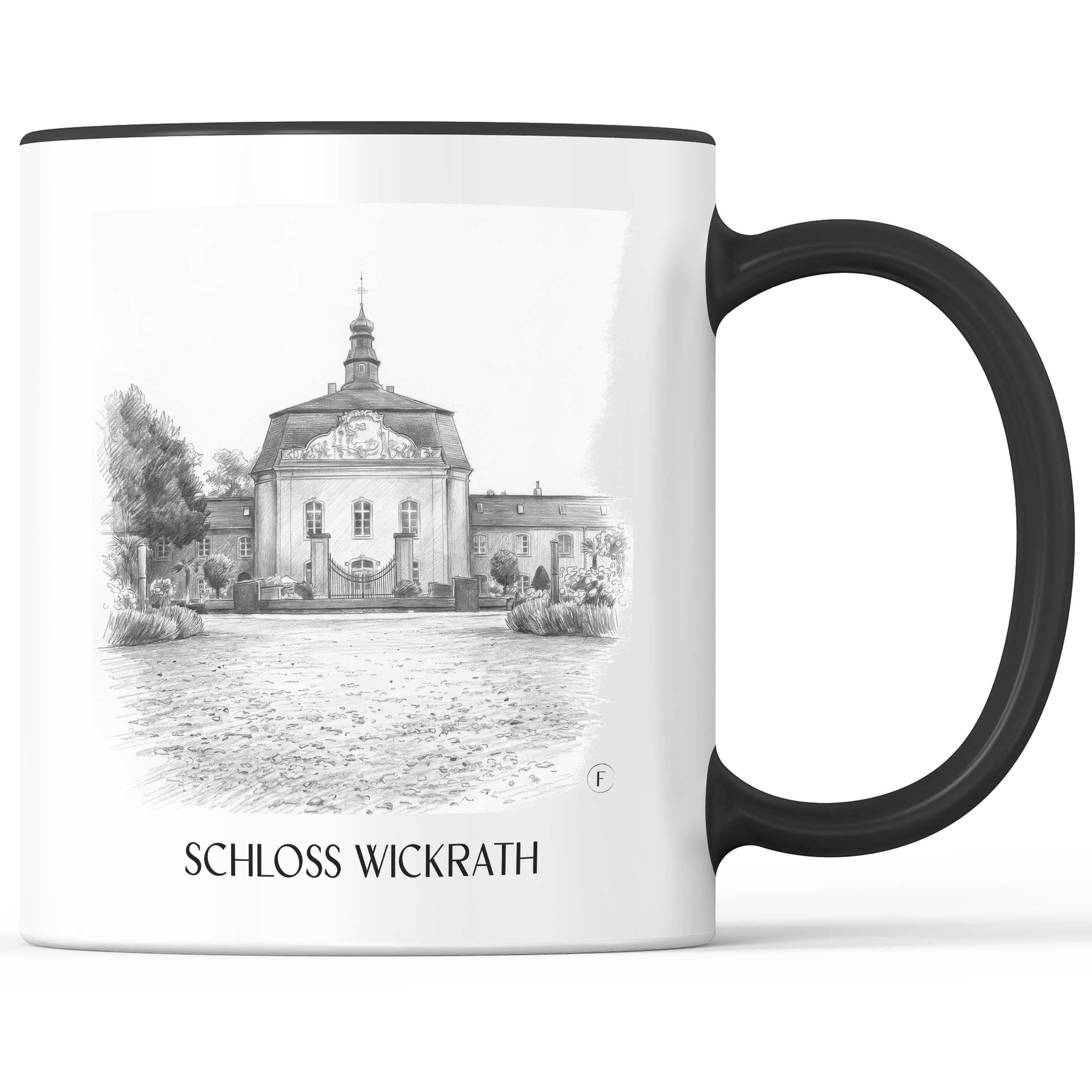 schloss-wickrath-möchengladbach-deutschland-kaffeebecher-bleistift-zeichnung-drawing