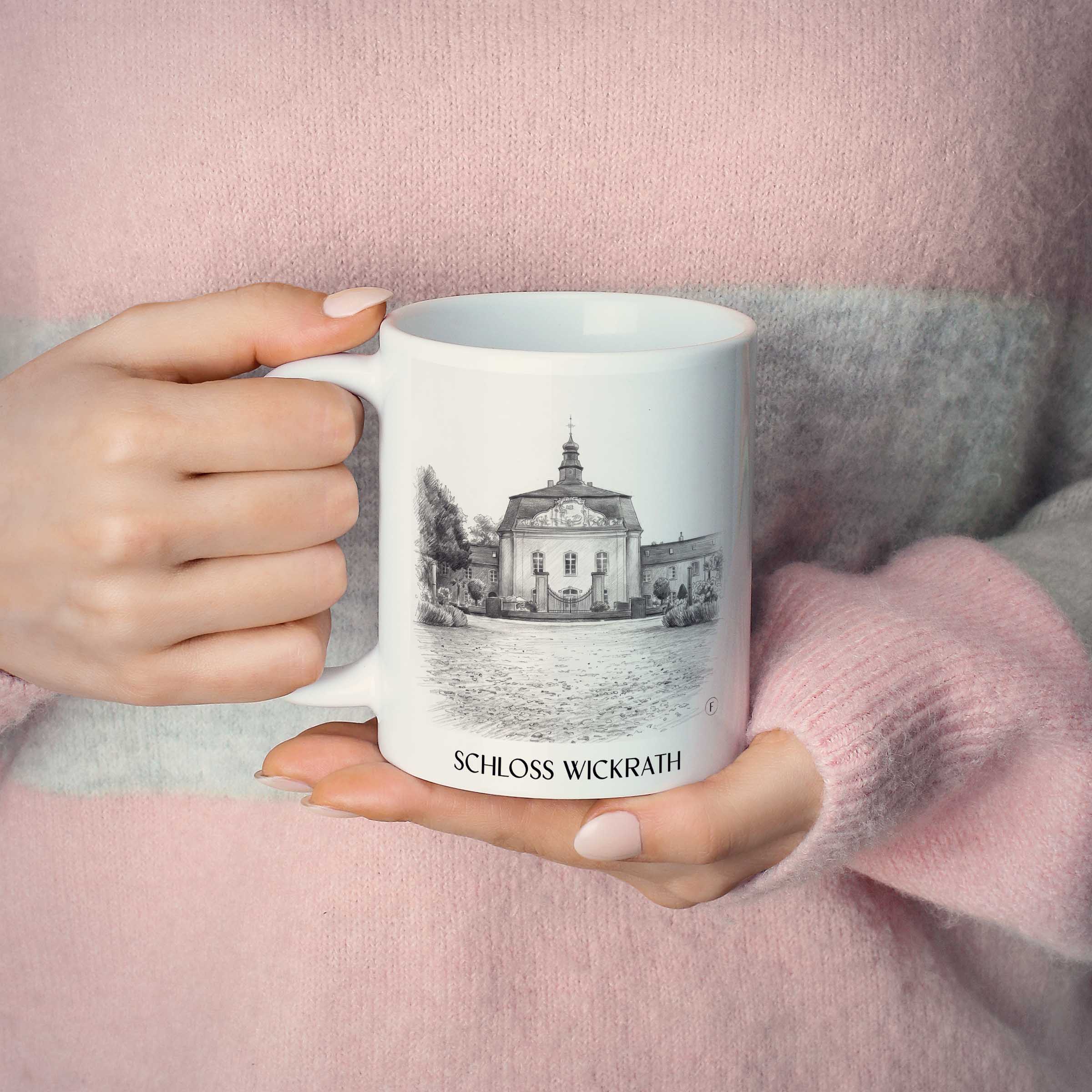 schloss-wickrath-möchengladbach-deutschland-kaffeebecher-bleistift-zeichnung-drawing