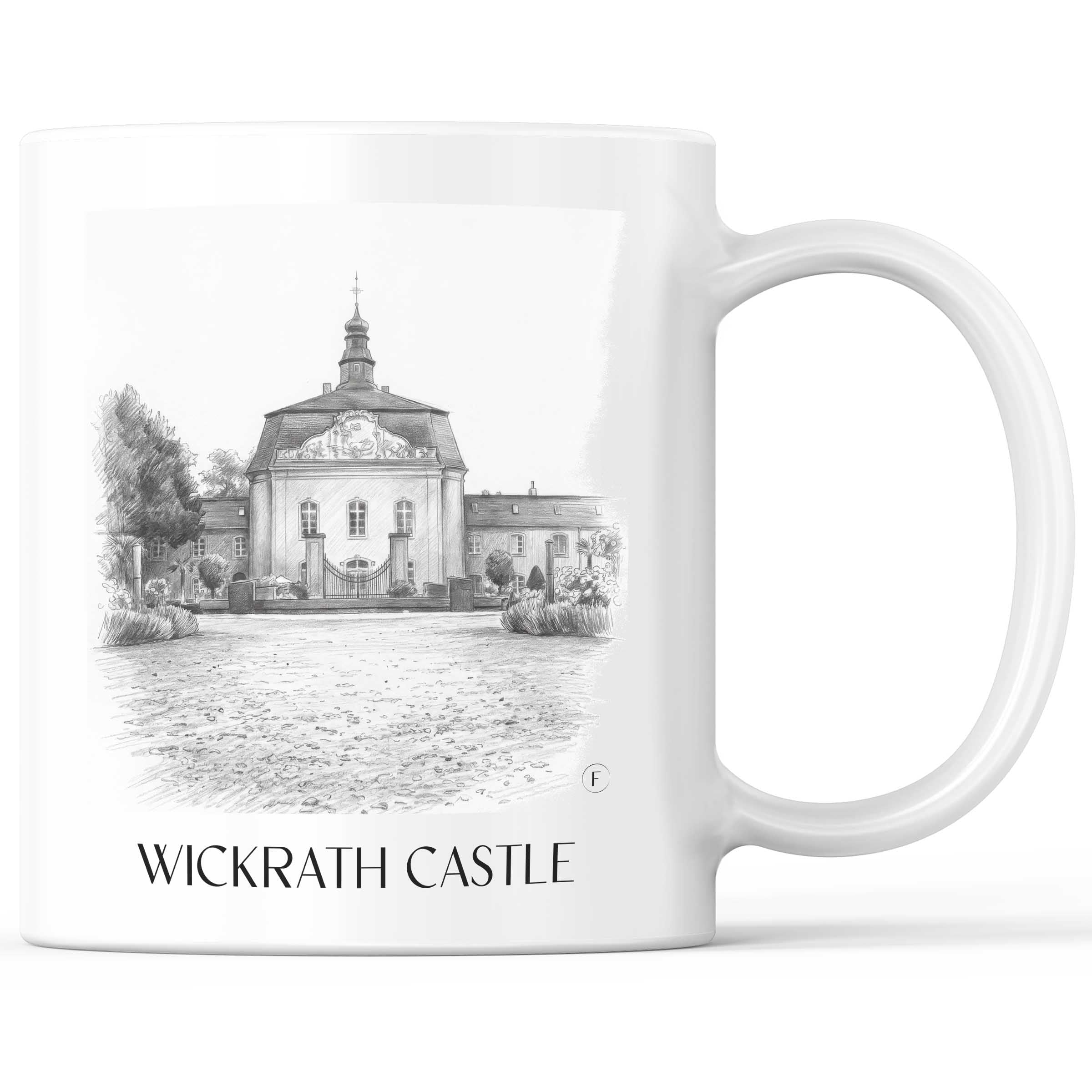 Schloss Wickrath Kaffeebecher - Möchengladbach - Deutschland Becher - Kaffeetasse im Zeichnung Stil
