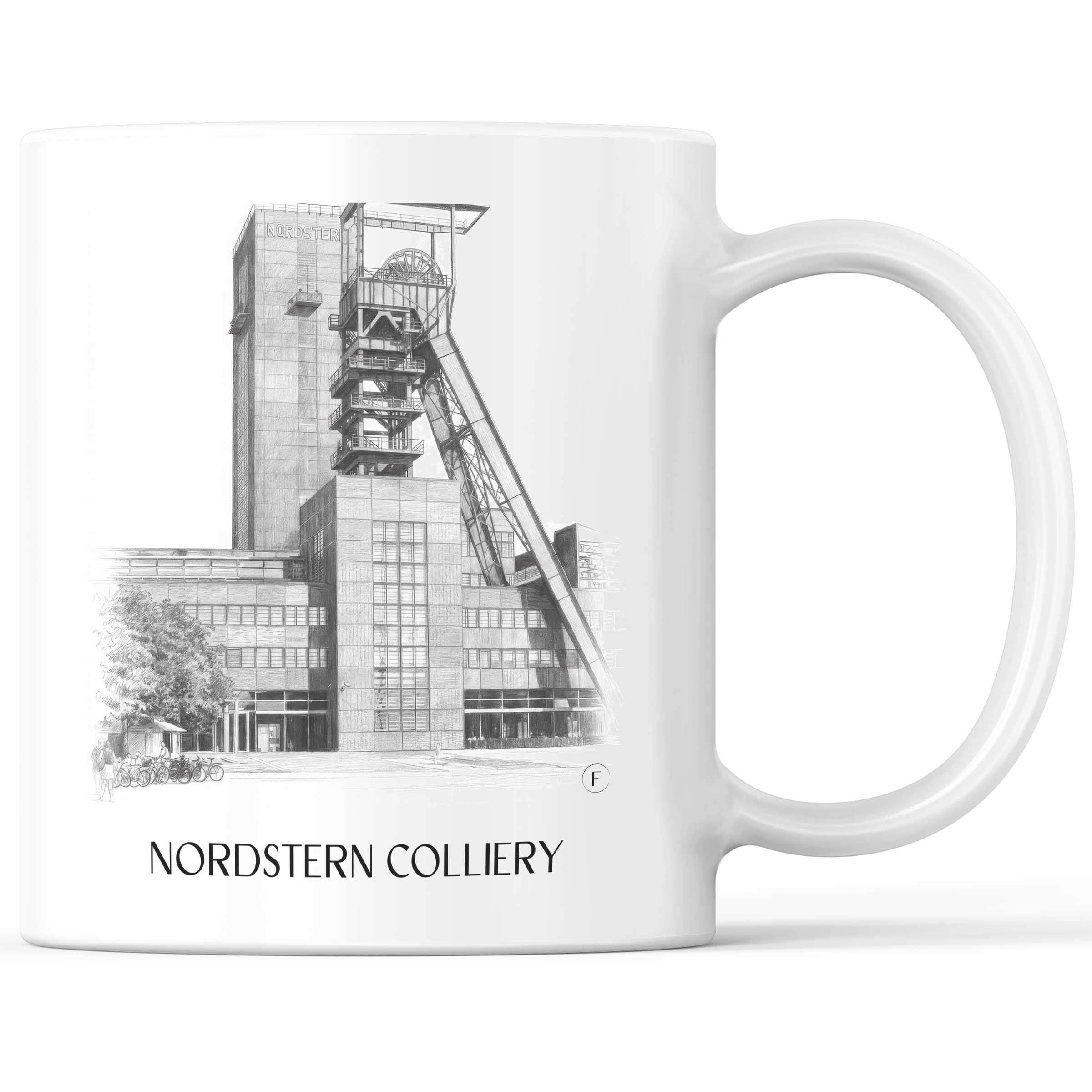 Zeche Nordstern Kaffeebecher - Gelsenkirchen - Deutschland Becher - Kaffeetasse im Zeichnung Stil