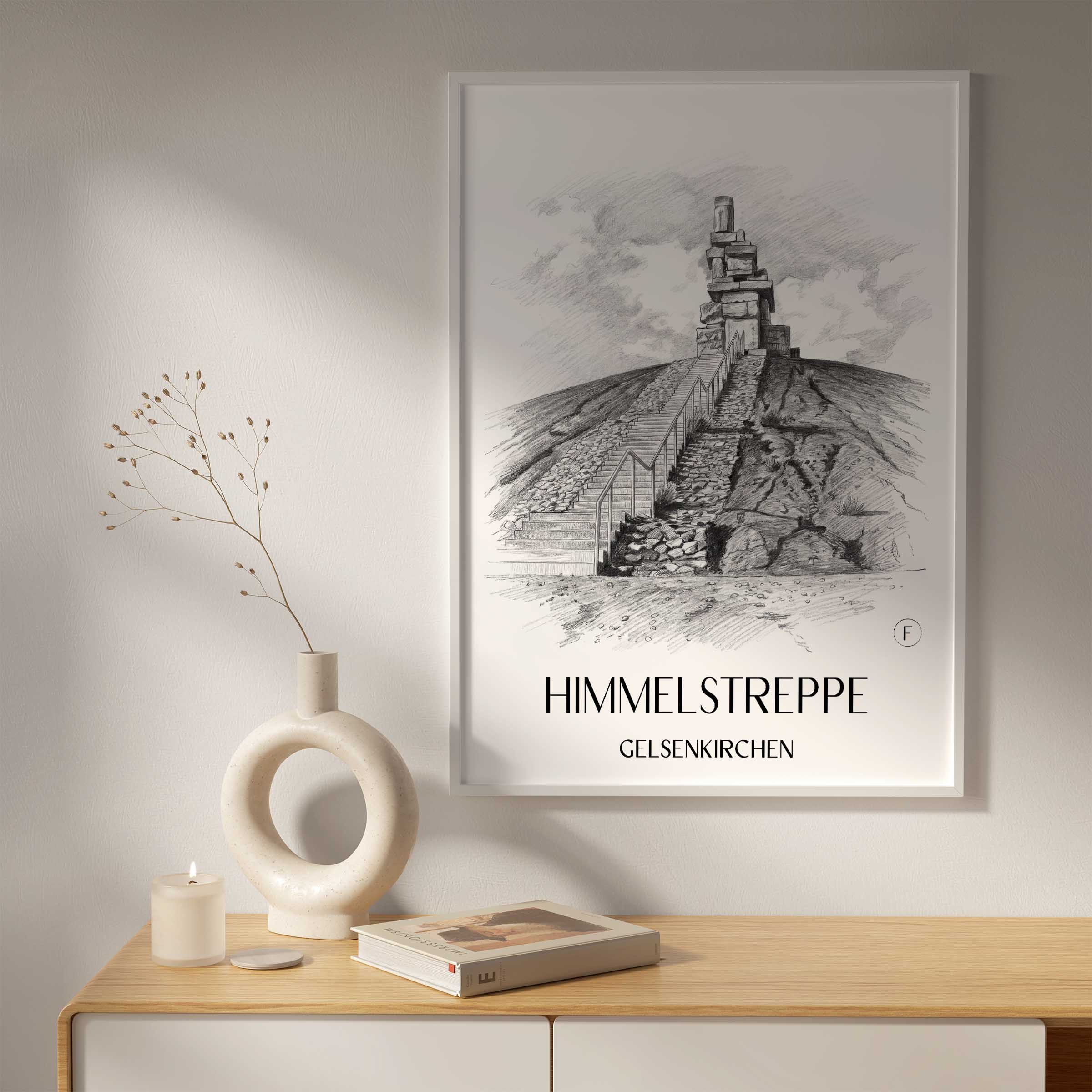 himmelstreppe-gelsenkirchen-deutschland-poster-bleistift-zeichnung-drawing