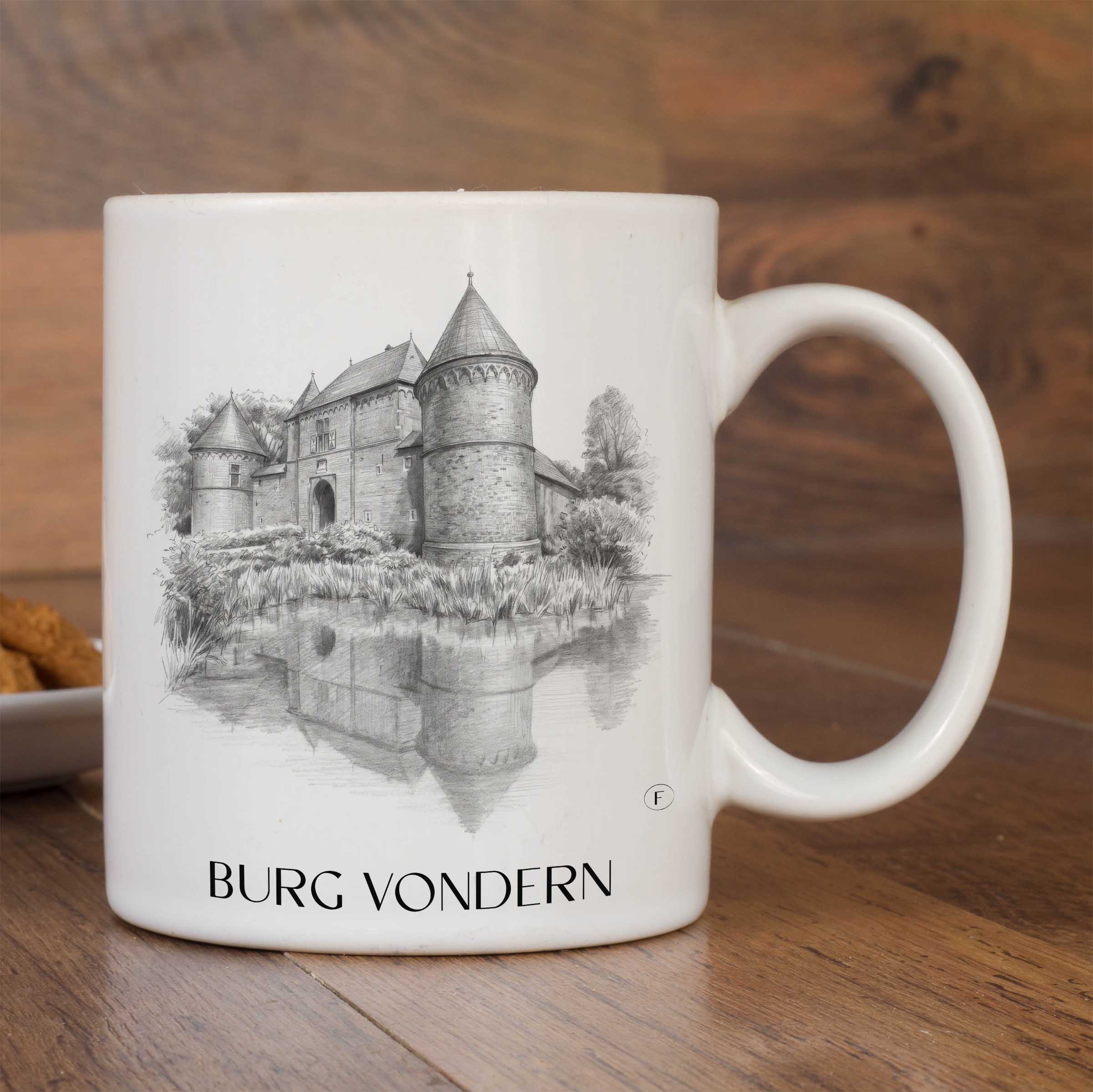 burg-vondern-oberhausen-deutschland-kaffeebecher-bleistift-zeichnung-drawing