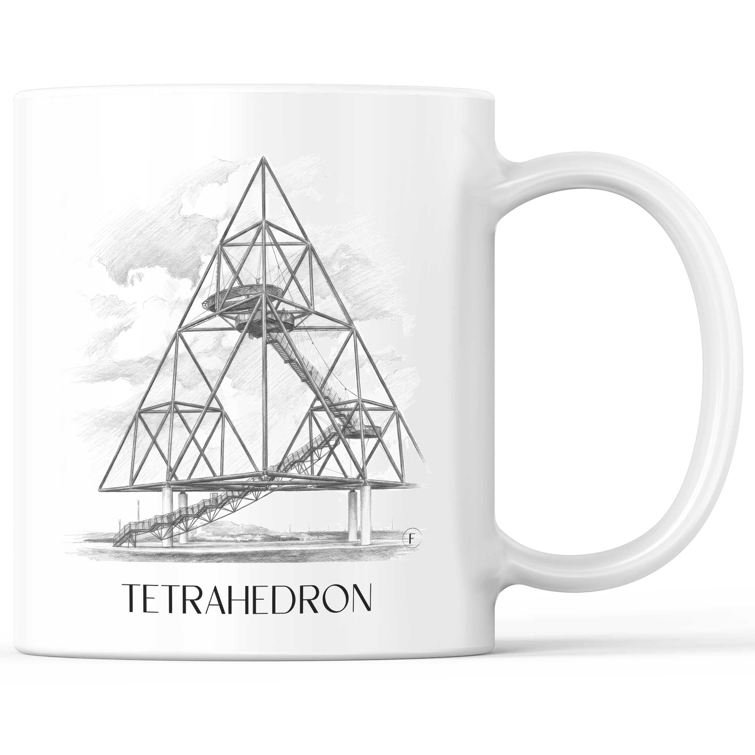 Tetraeder Kaffeebecher - Bottrop - Deutschland Becher - Kaffeetasse im Zeichnung Stil