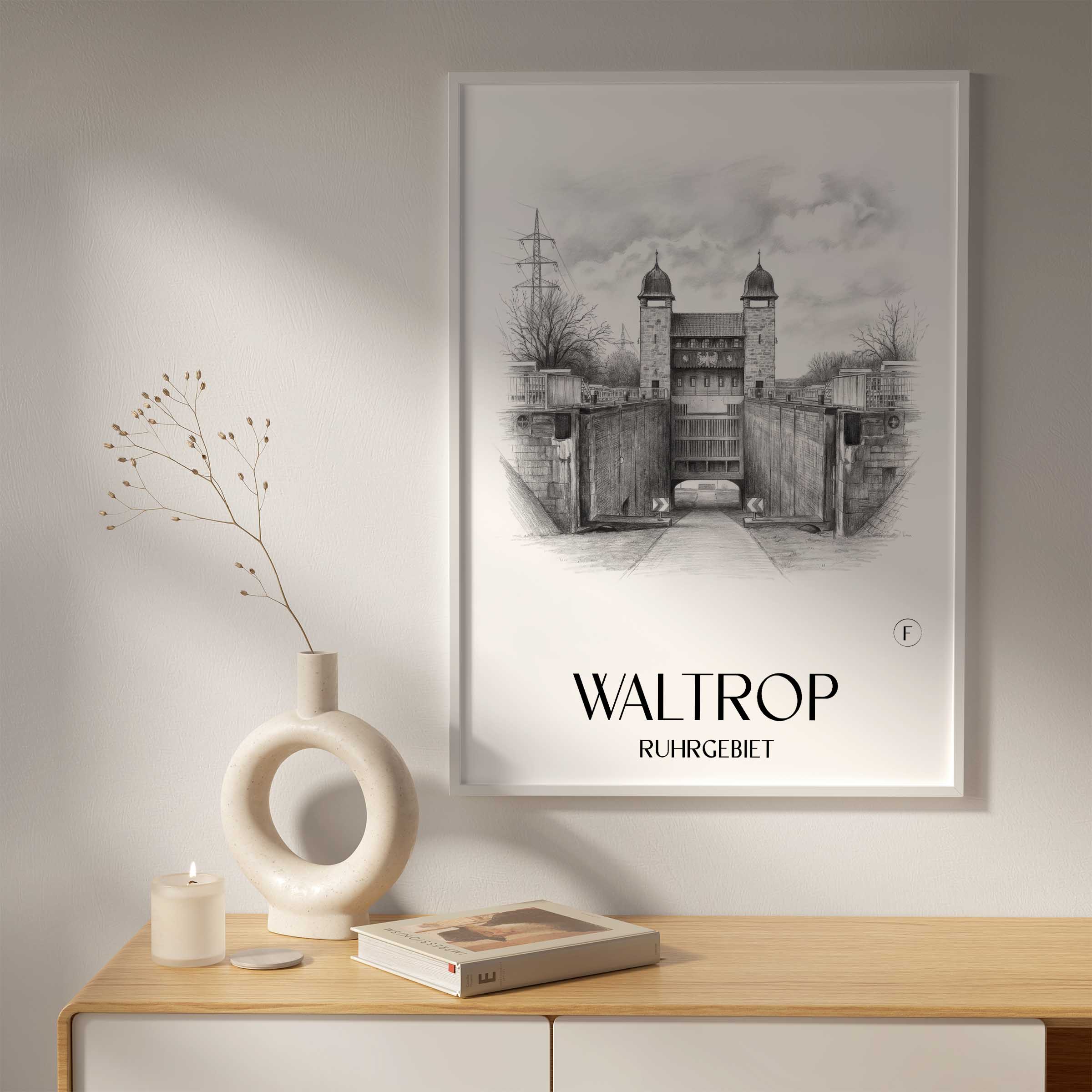 waltrop-ruhrgebiet-deutschland-poster-bleistift-zeichnung-drawing