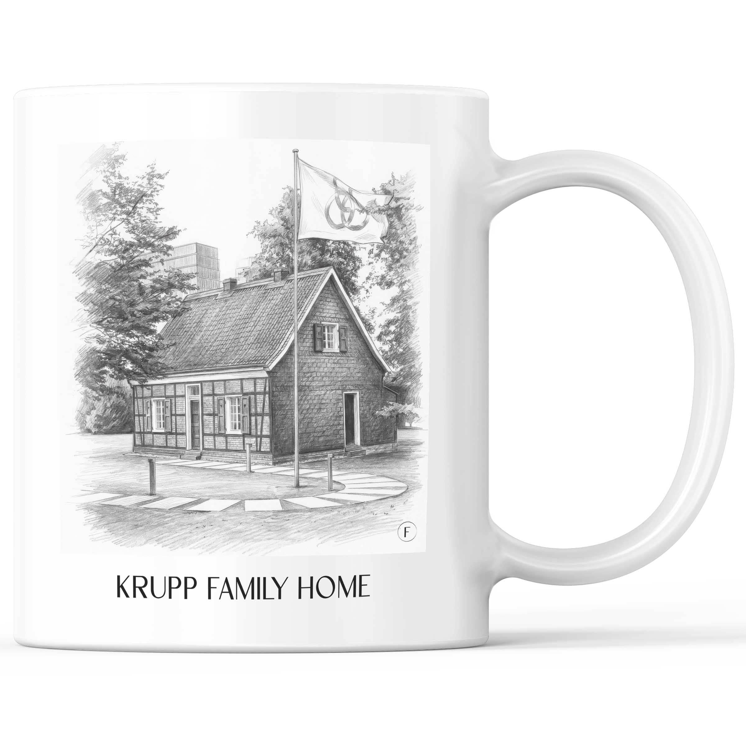 Stammhaus Krupp Kaffeebecher - Essen - Deutschland Becher - Kaffeetasse im Zeichnung Stil