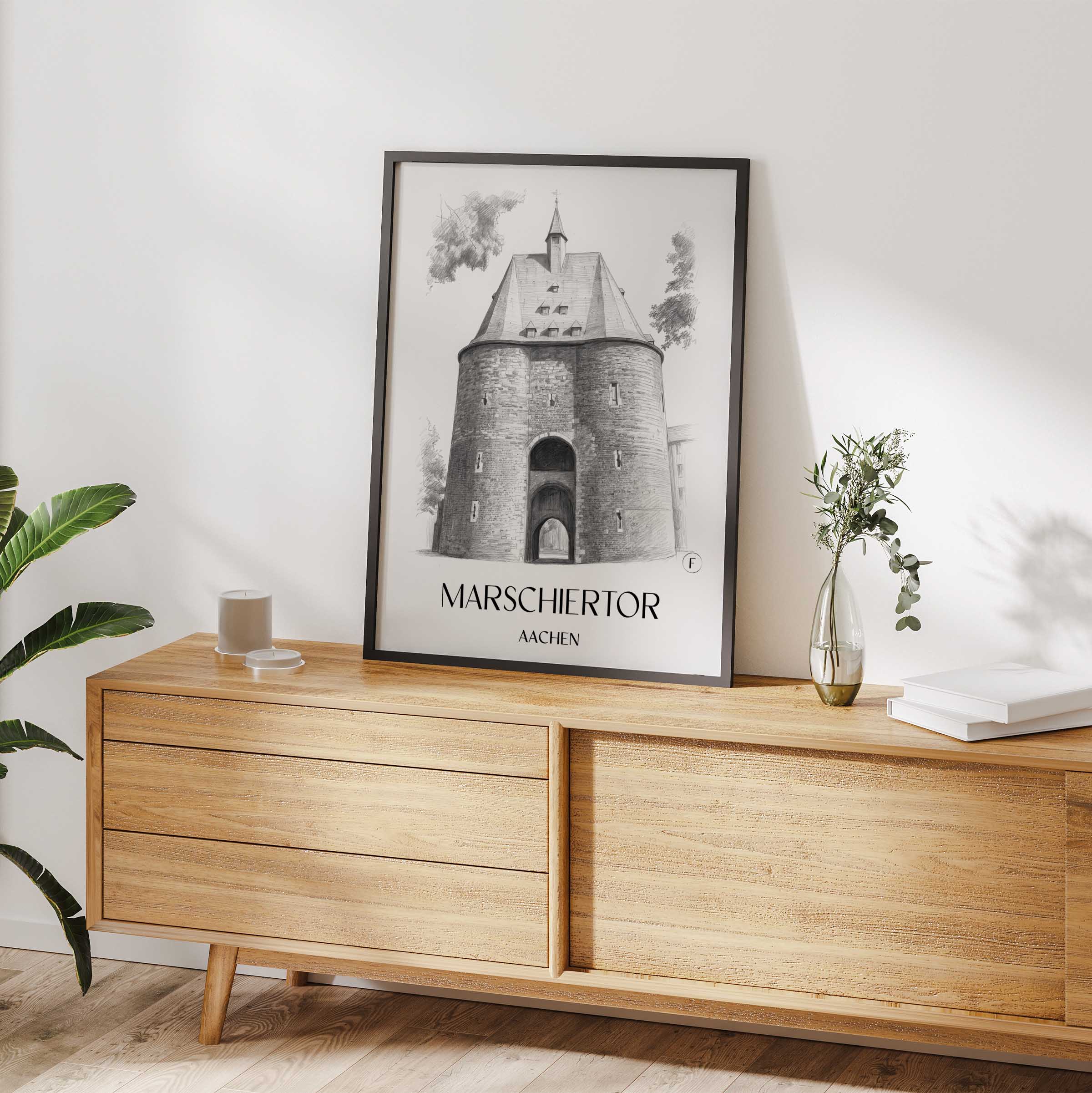 marschiertor-aachen-deutschland-poster-bleistift-zeichnung-drawing
