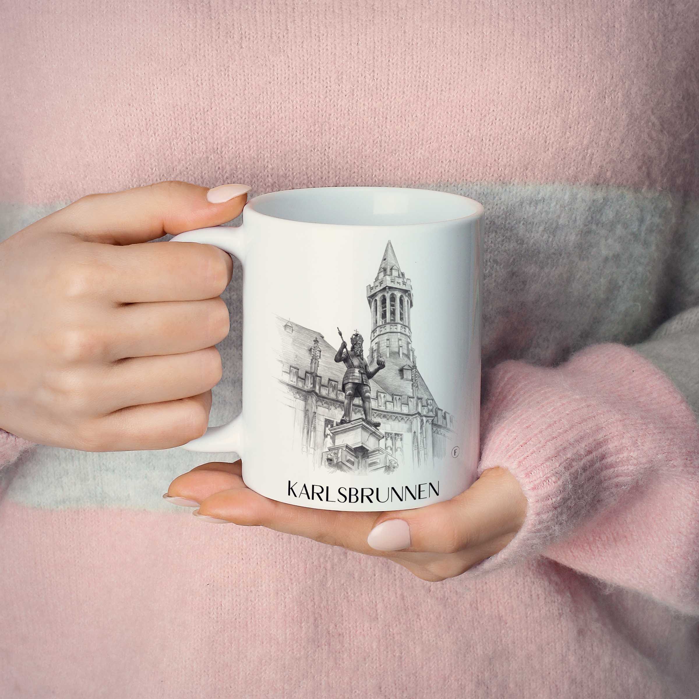 karlsbrunnen-aachen-deutschland-kaffeebecher-bleistift-zeichnung-drawing