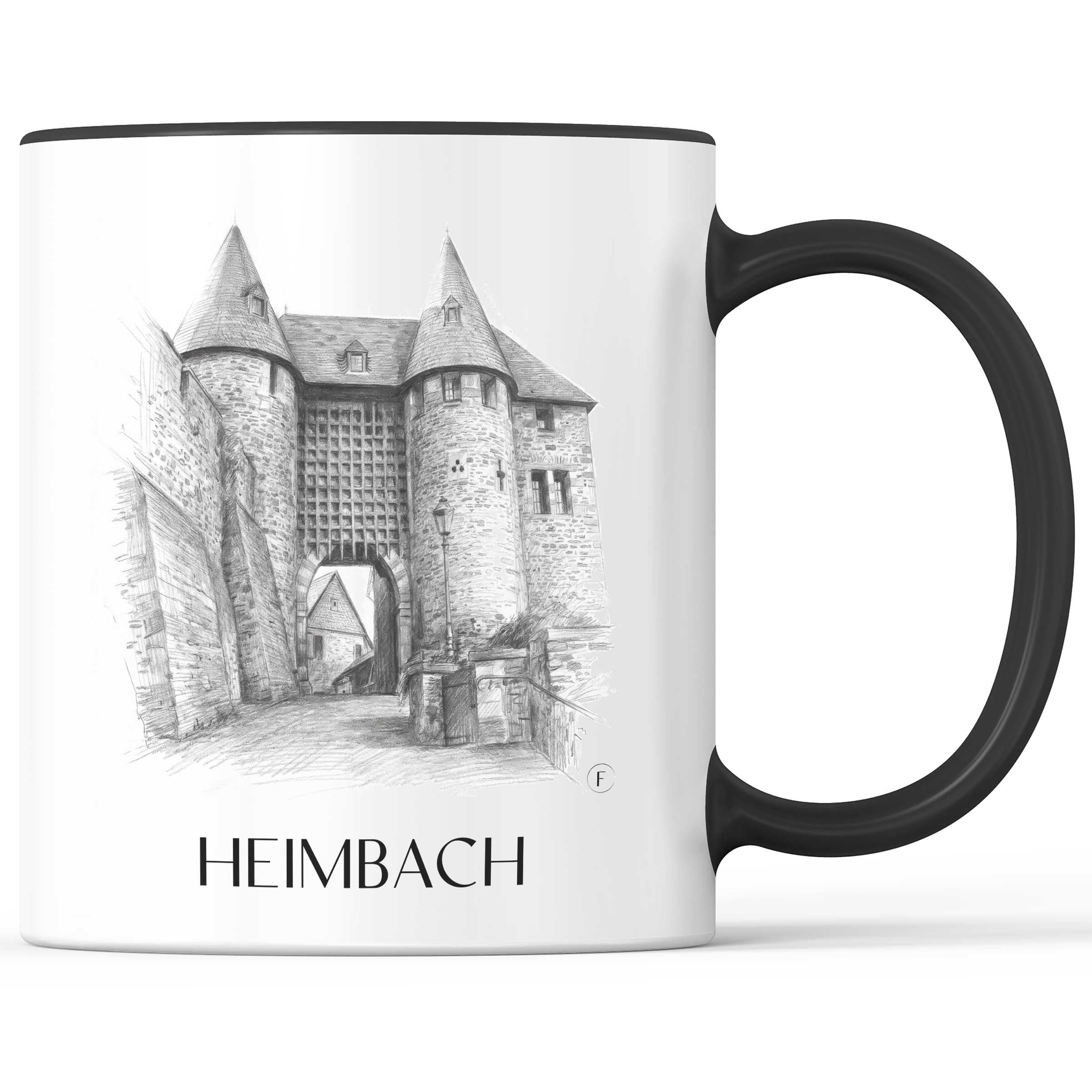 Heimbach Kaffeebecher - Eifel - Deutschland Becher - Kaffeetasse im Zeichnung Stil