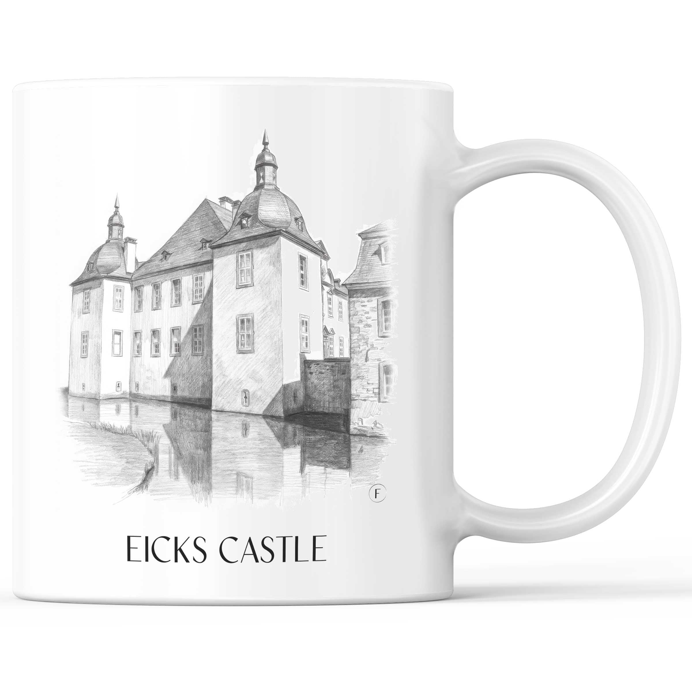 Schloss Eicks Kaffeebecher - Eifel - Deutschland Becher - Kaffeetasse im Zeichnung Stil