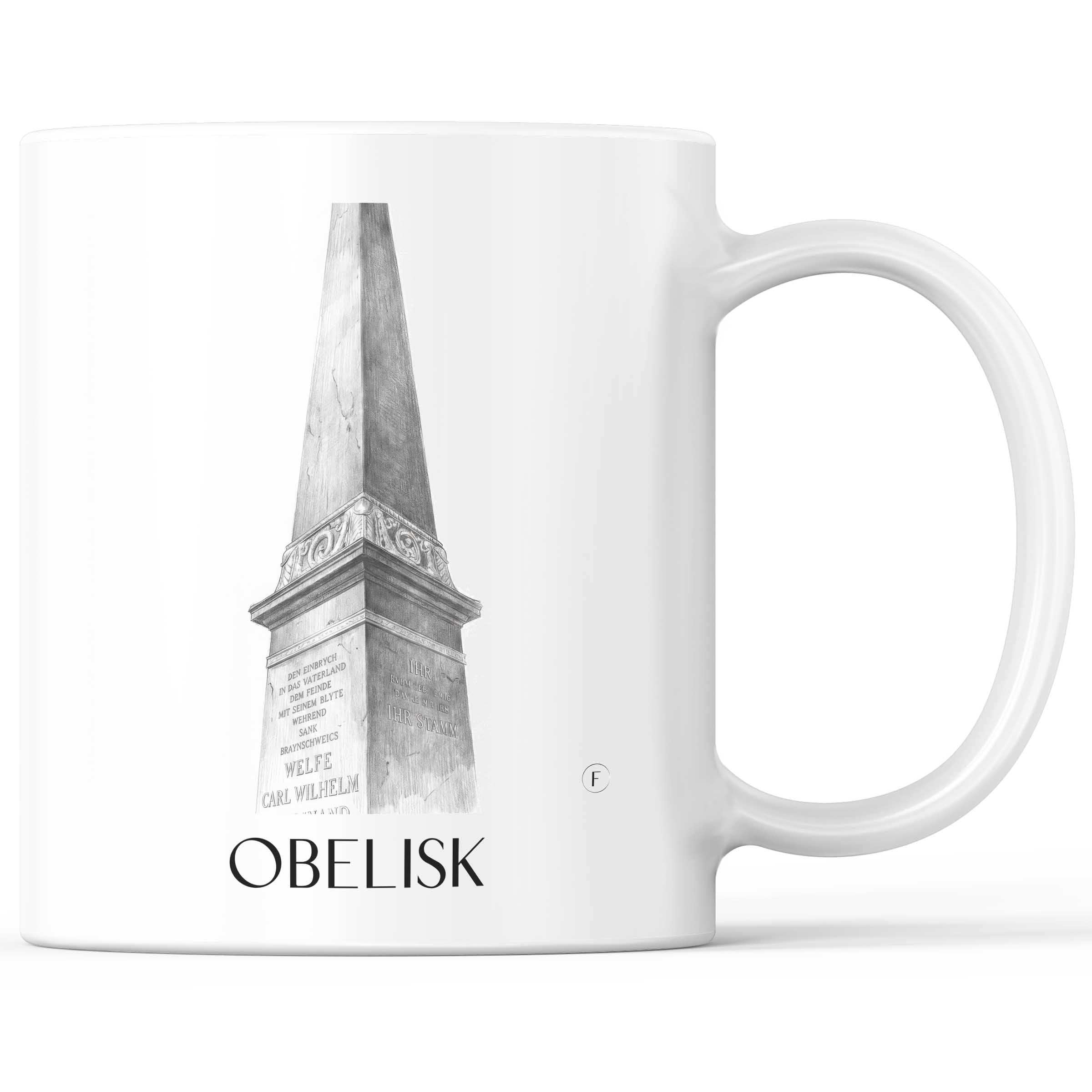 Obelisk Kaffeebecher - Braunschweig - Deutschland Becher - Kaffeetasse im Zeichnung Stil