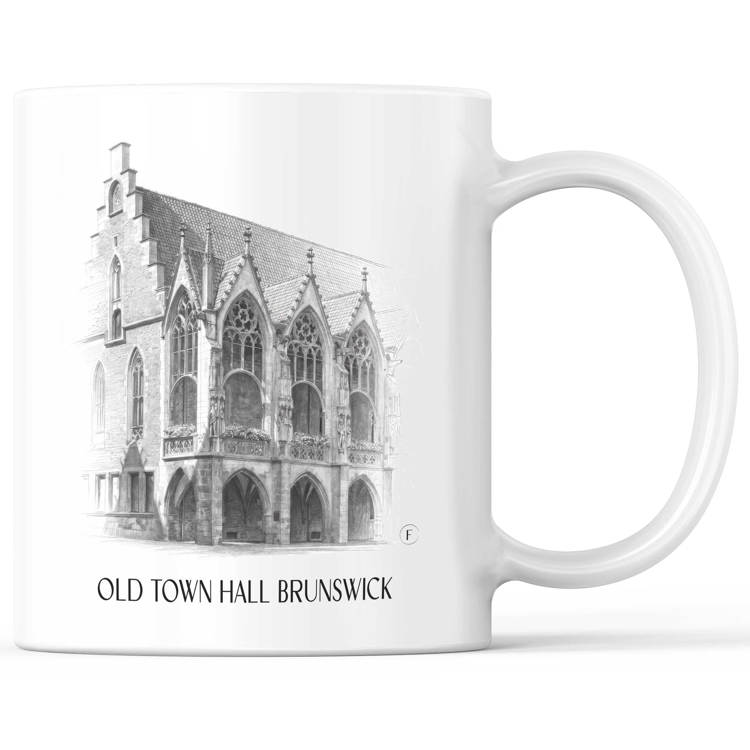 Altstadtrathaus Kaffeebecher - Braunschweig - Deutschland Becher - Kaffeetasse im Zeichnung Stil