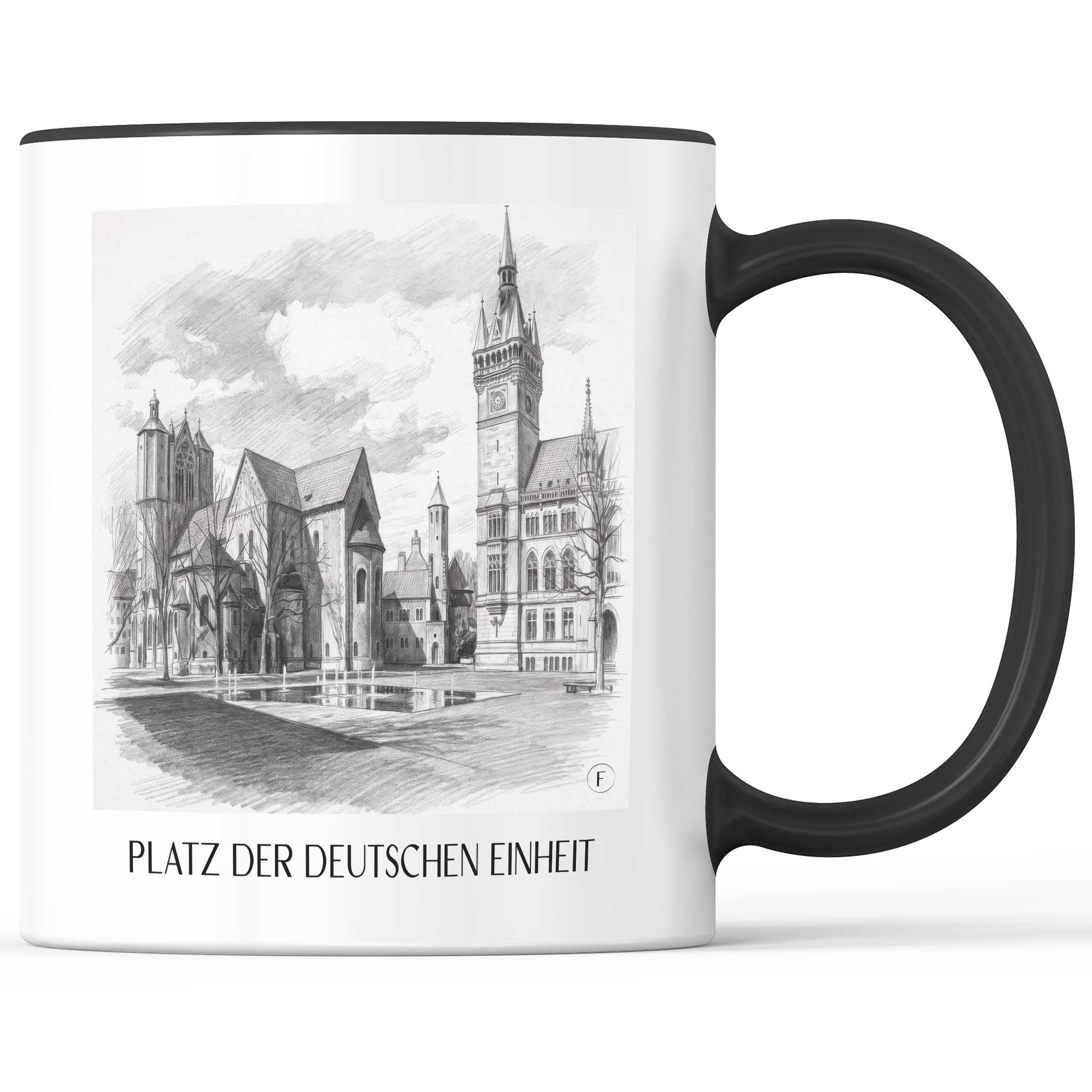 platz-der-deutschen-einheit-braunschweig-deutschland-kaffeebecher-bleistift-zeichnung-drawing