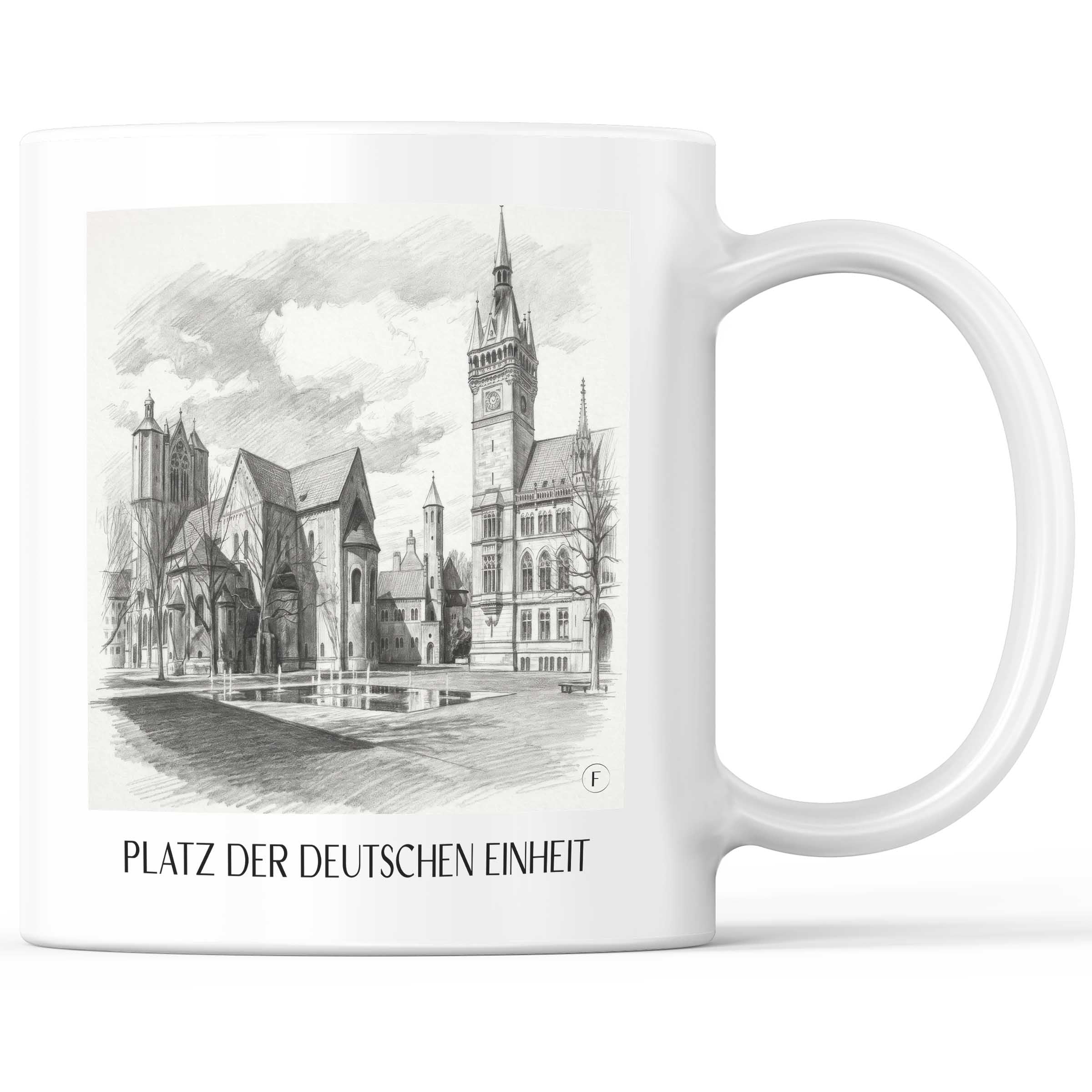 platz-der-deutschen-einheit-braunschweig-deutschland-kaffeebecher-bleistift-zeichnung-drawing