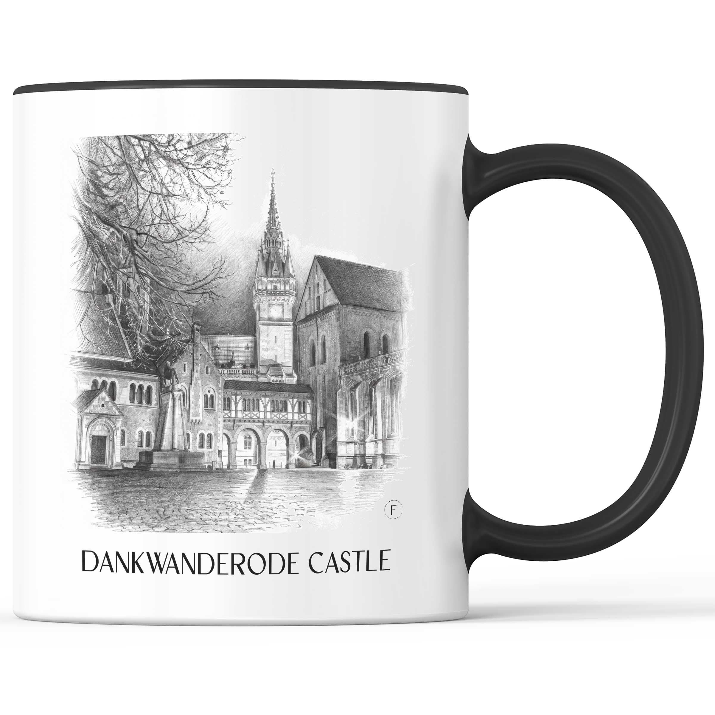 Burg Dankwanderode Kaffeebecher - Niedersachsen - Deutschland Becher - Kaffeetasse im Zeichnung Stil