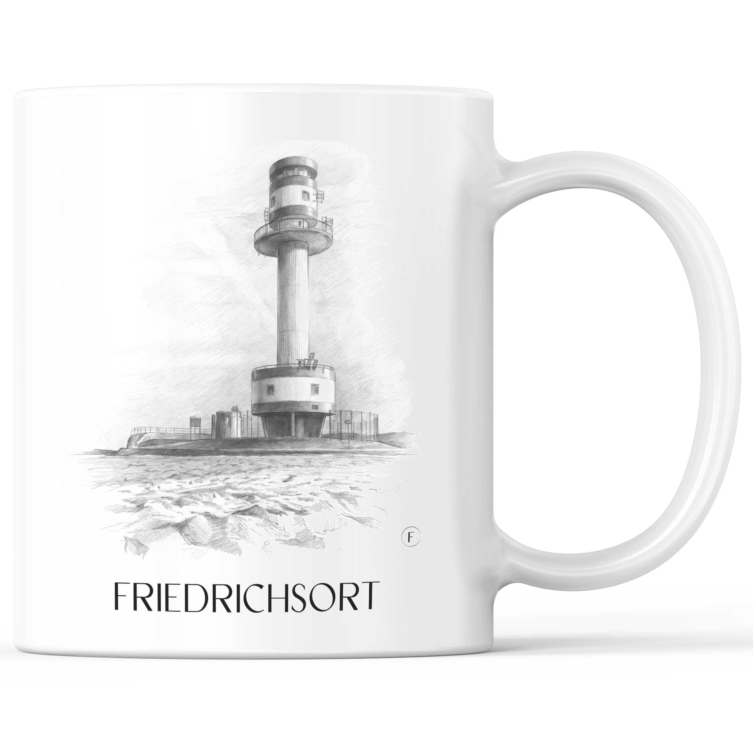 Friedrichsort Kaffeebecher - Kiel - Deutschland Becher - Kaffeetasse im Zeichnung Stil