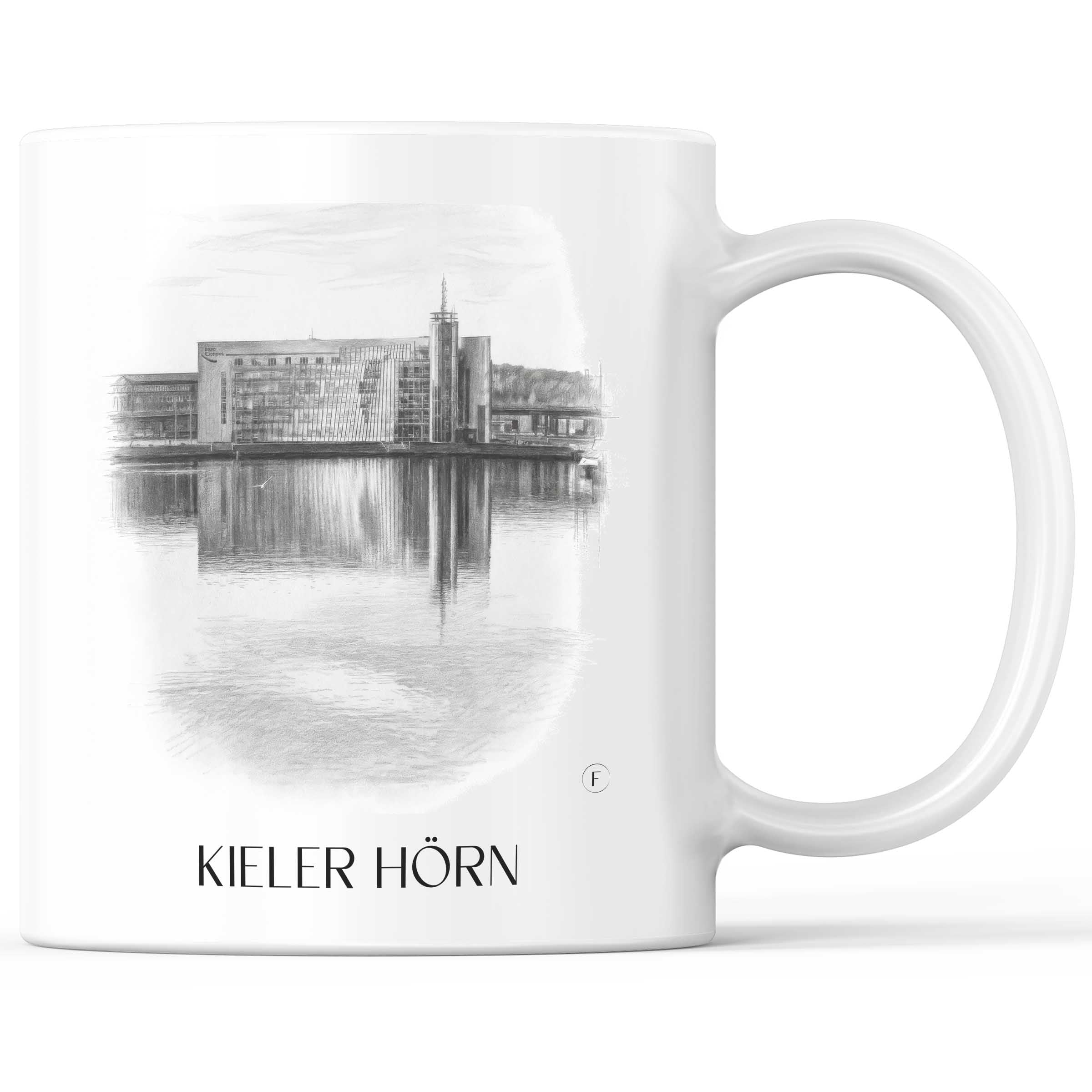 Kieler Hörn Kaffeebecher - Schleswig-Holstein - Deutschland Becher - Kaffeetasse im Zeichnung Stil