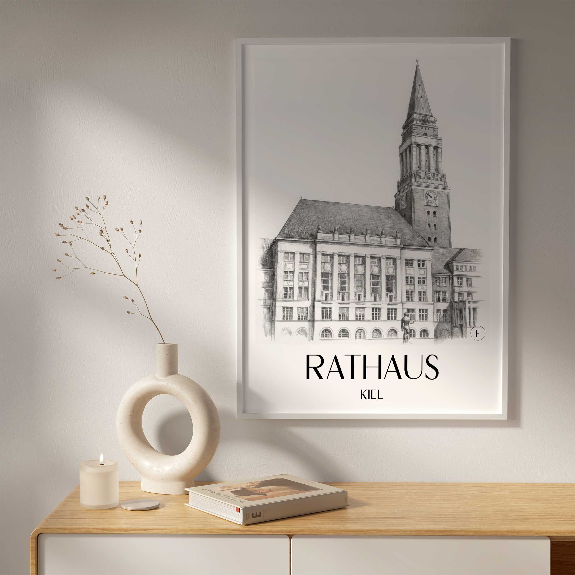 rathaus-kiel-deutschland-poster-bleistift-zeichnung-drawing