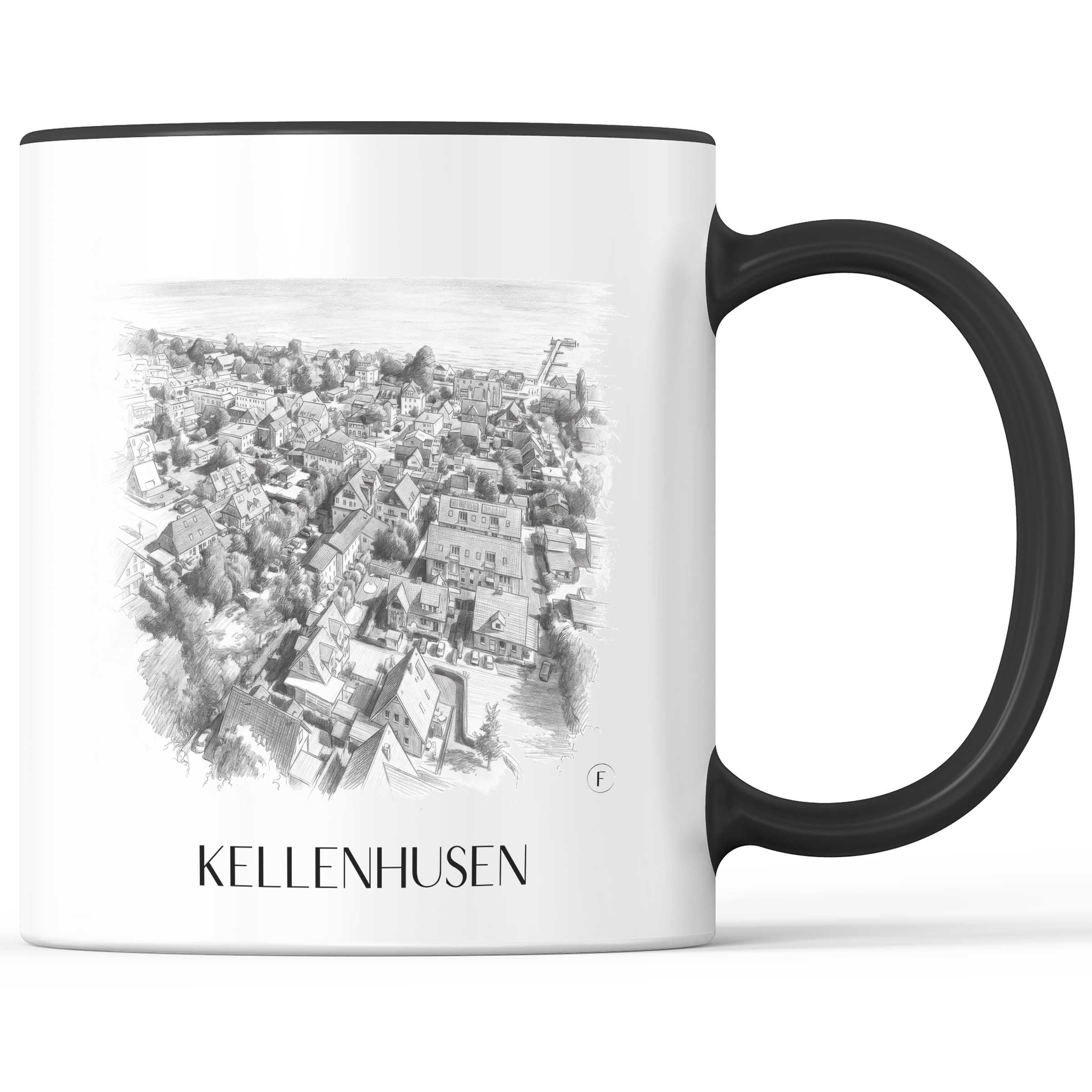 Kellenhusen Kaffeebecher - Ostholstein - Deutschland Becher - Kaffeetasse im Zeichnung Stil
