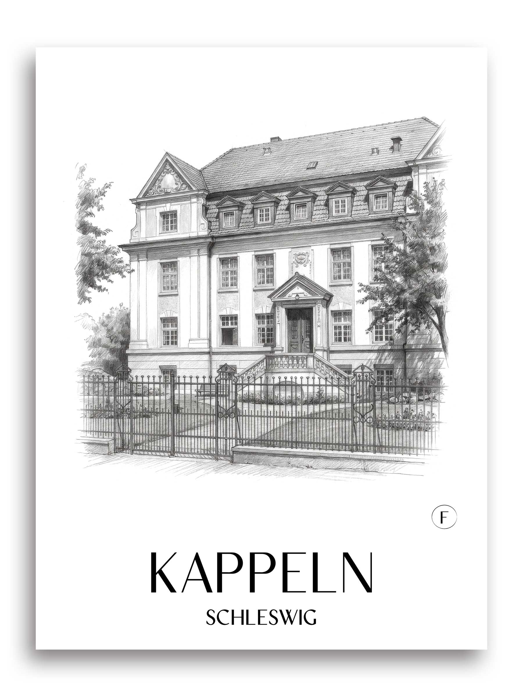 kappeln-schleswig-deutschland-poster-bleistift-zeichnung-drawing