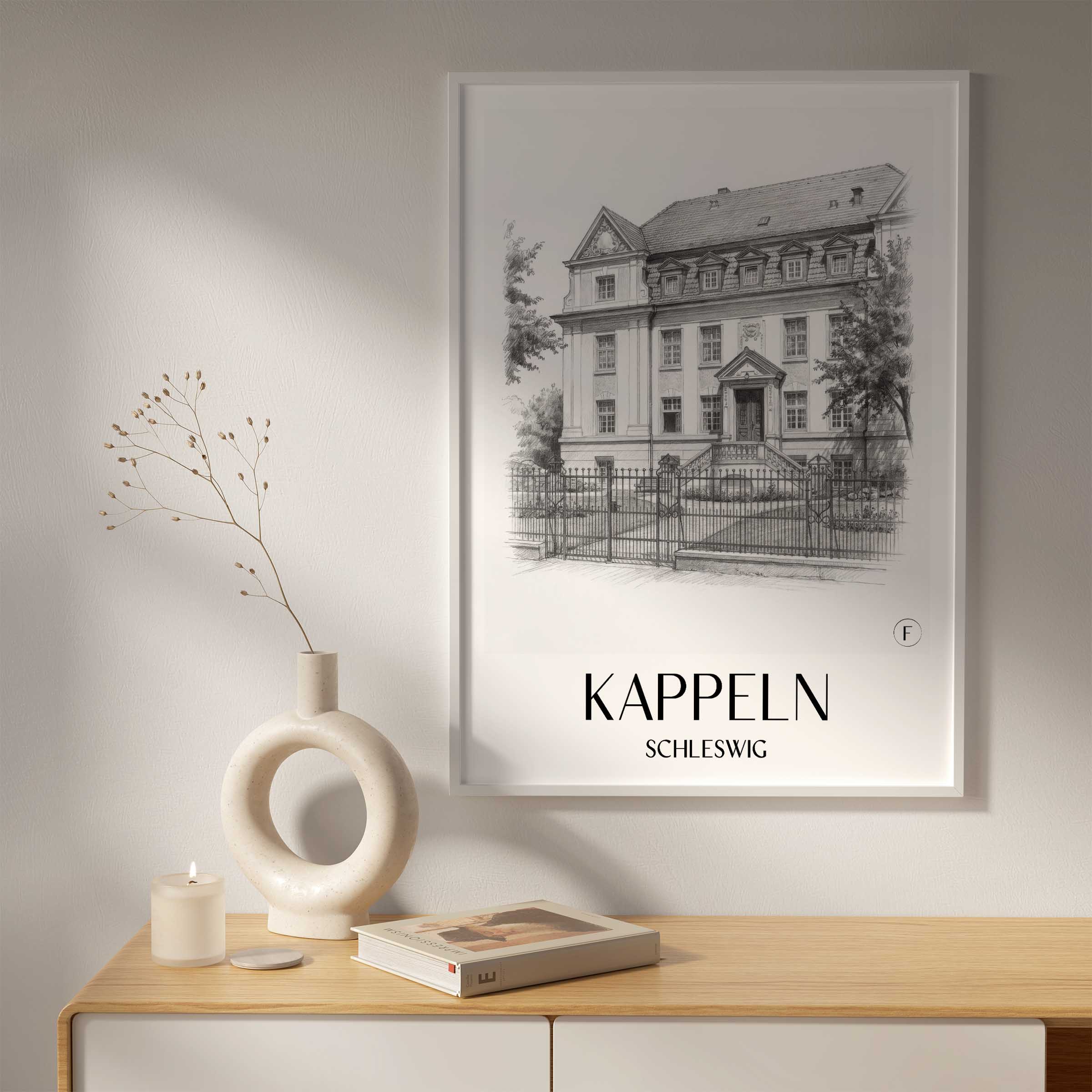 kappeln-schleswig-deutschland-poster-bleistift-zeichnung-drawing