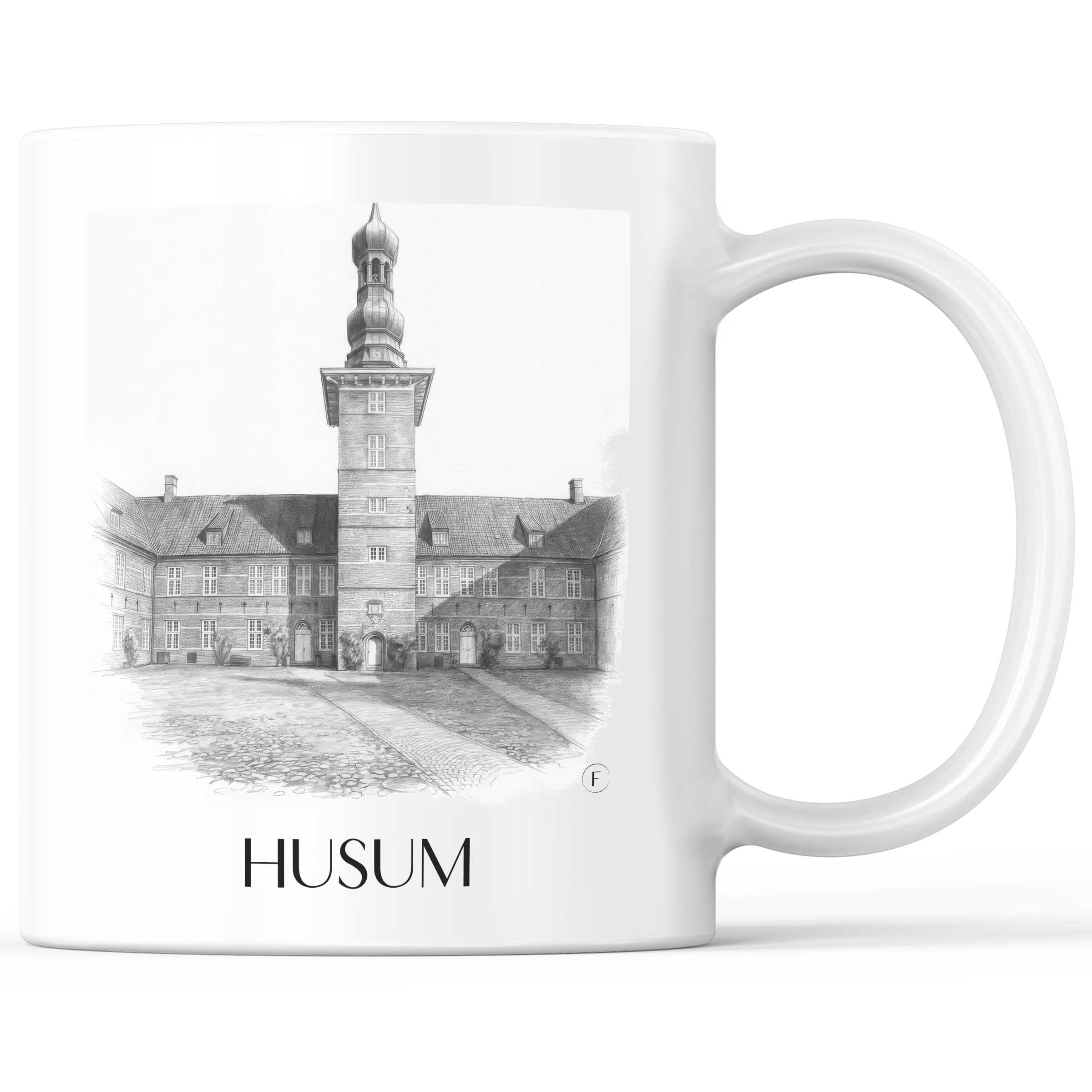 Husum Kaffeebecher - Schleswig - Deutschland Becher - Kaffeetasse im Zeichnung Stil