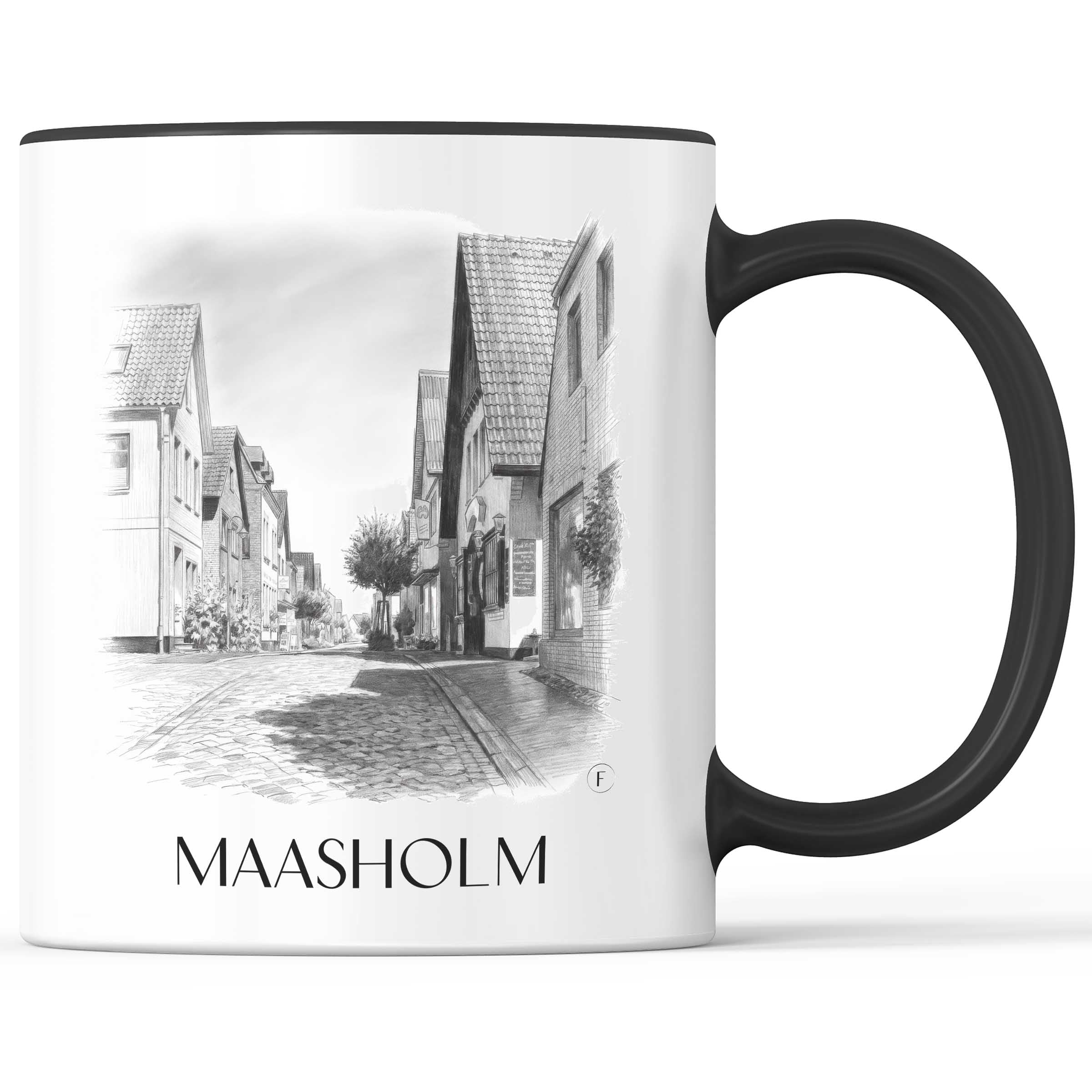 Maasholm Kaffeebecher - Schleswig - Deutschland Becher - Kaffeetasse im Zeichnung Stil