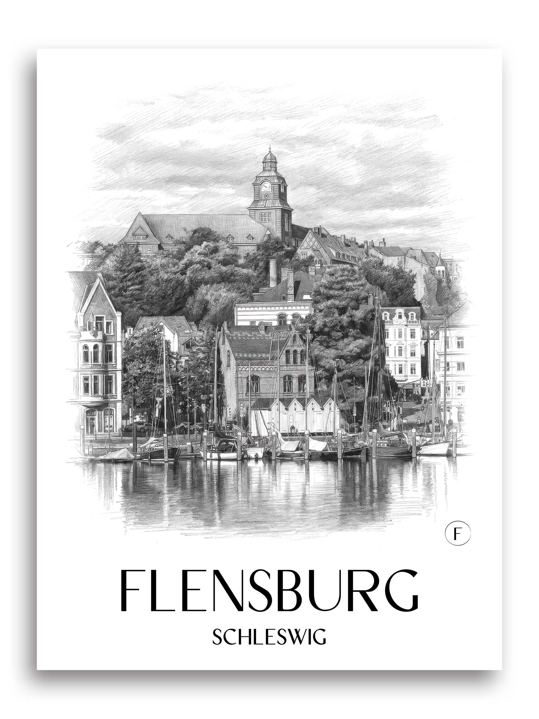 flensburg-schleswig-deutschland-poster-bleistift-zeichnung-drawing