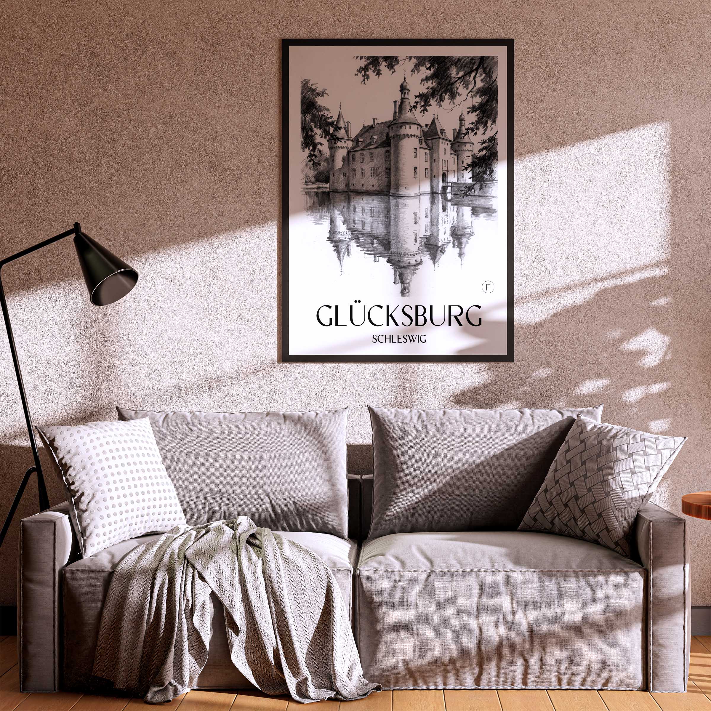 glücksburg-schleswig-deutschland-poster-bleistift-zeichnung-drawing