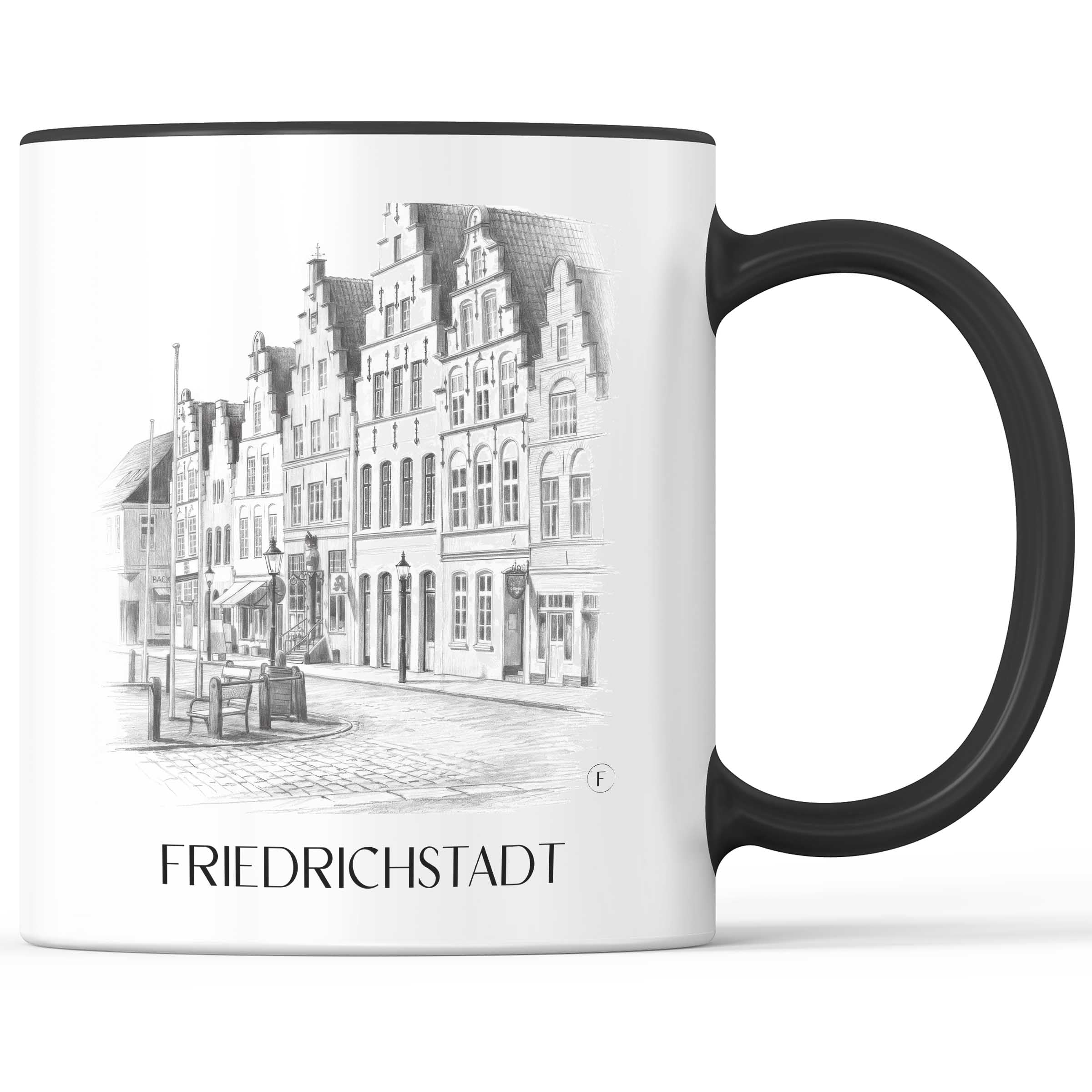 Friedrichstadt Kaffeebecher - Schleswig - Deutschland Becher - Kaffeetasse im Zeichnung Stil