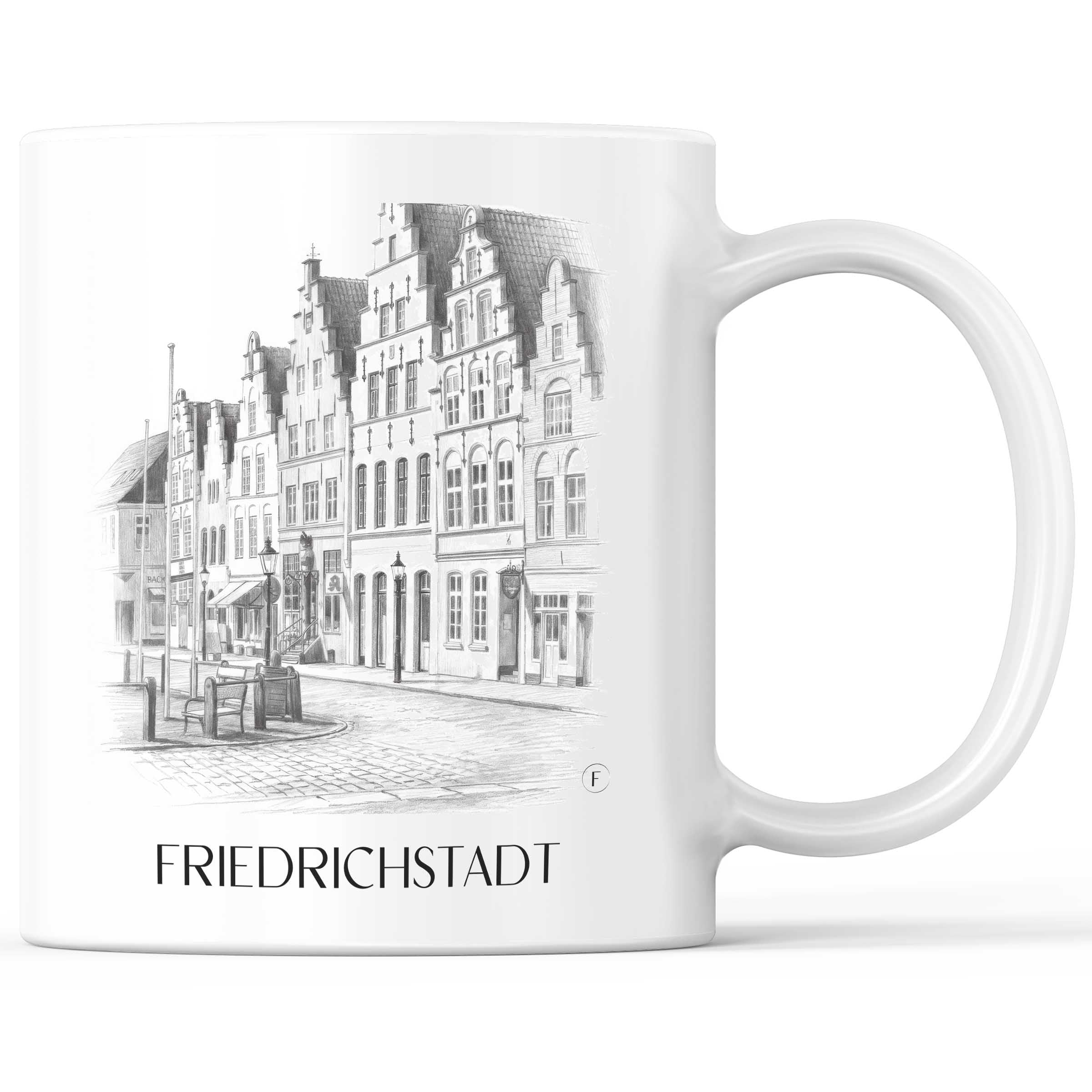Friedrichstadt Kaffeebecher - Schleswig - Deutschland Becher - Kaffeetasse im Zeichnung Stil