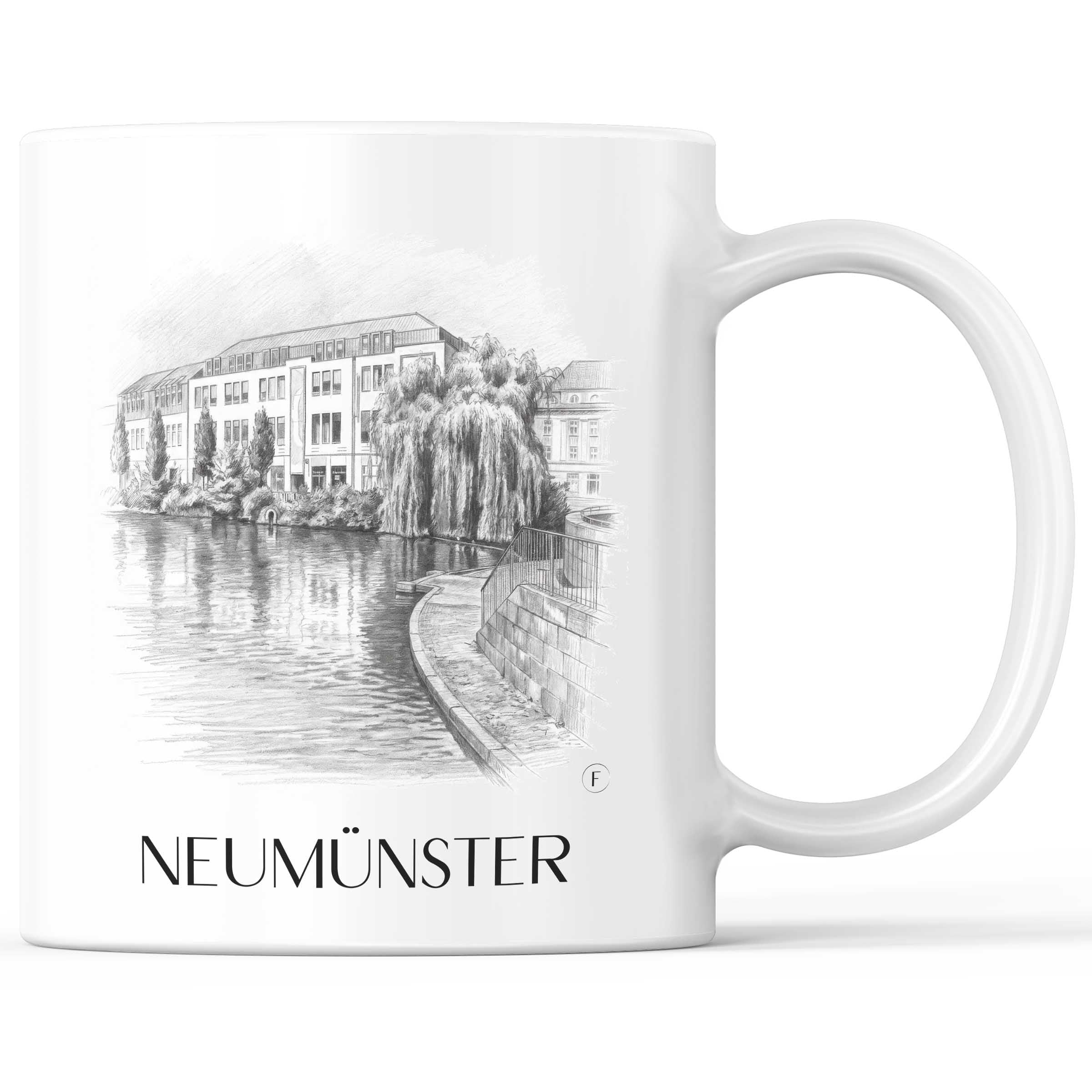 Neumünster Kaffeebecher - Schleswig-Holstein - Deutschland Becher - Kaffeetasse im Zeichnung Stil