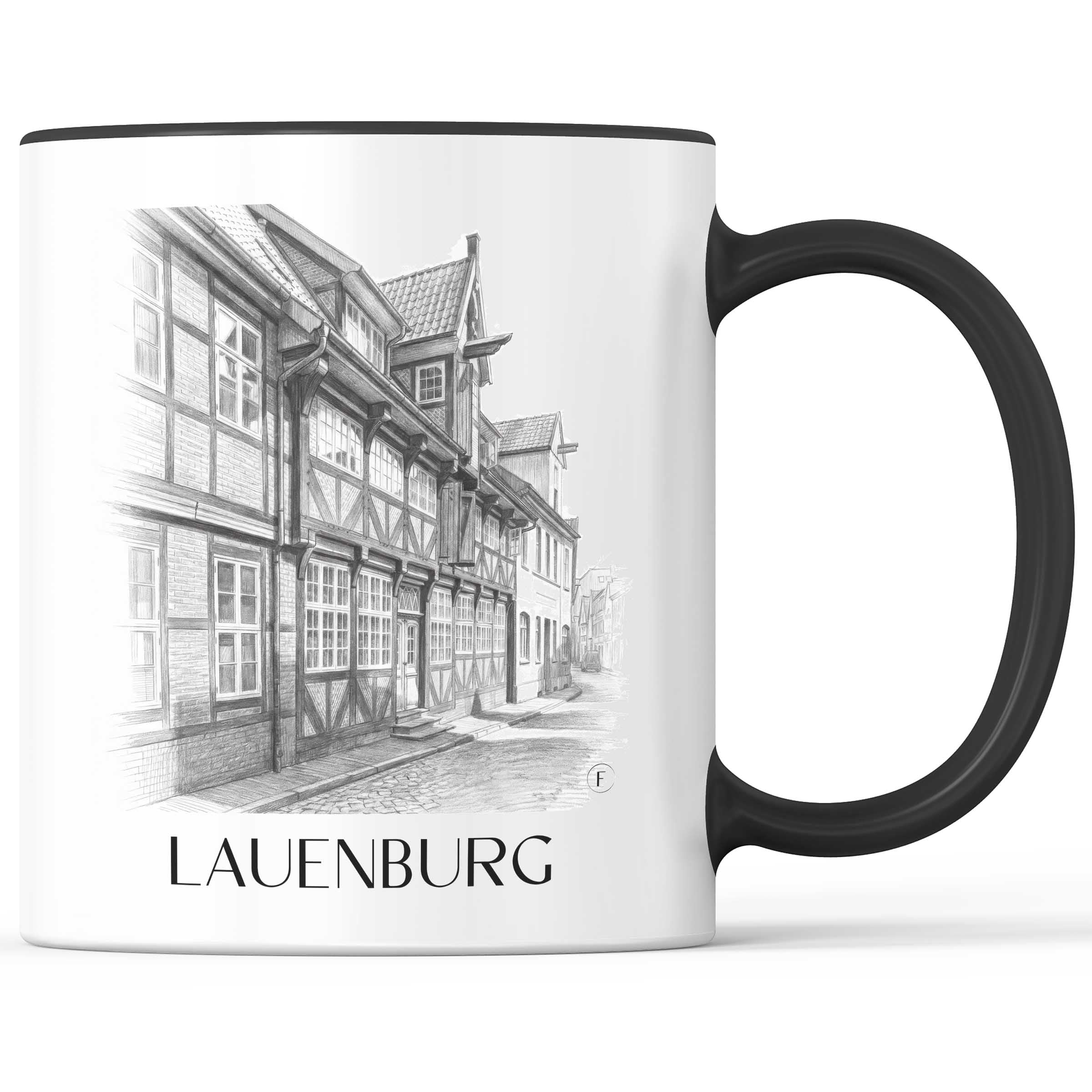 Lauenburg Kaffeebecher - Schleswig-Holstein - Deutschland Becher - Kaffeetasse im Zeichnung Stil