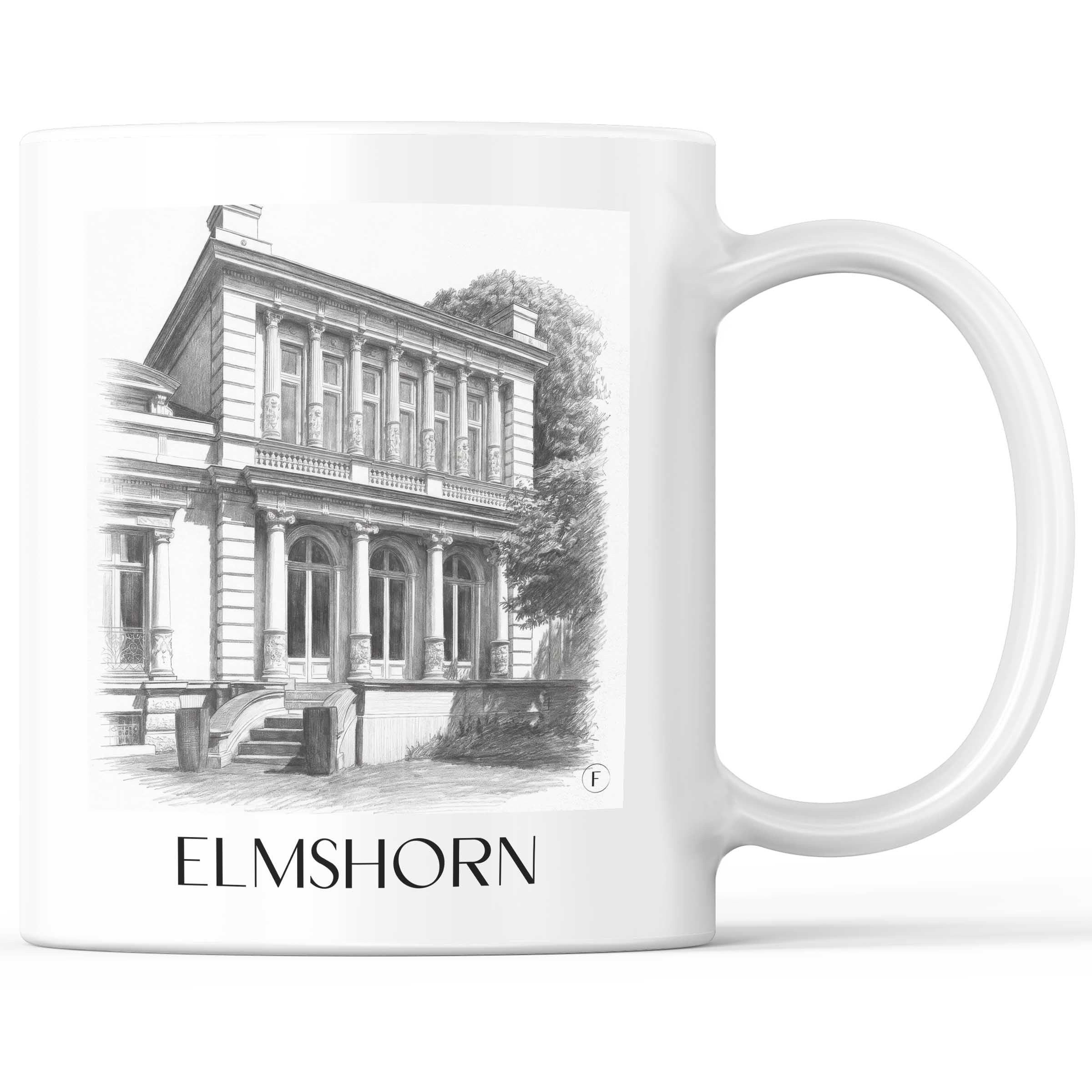 Elmshorn Kaffeebecher - Schleswig-Holstein - Deutschland Becher - Kaffeetasse im Zeichnung Stil