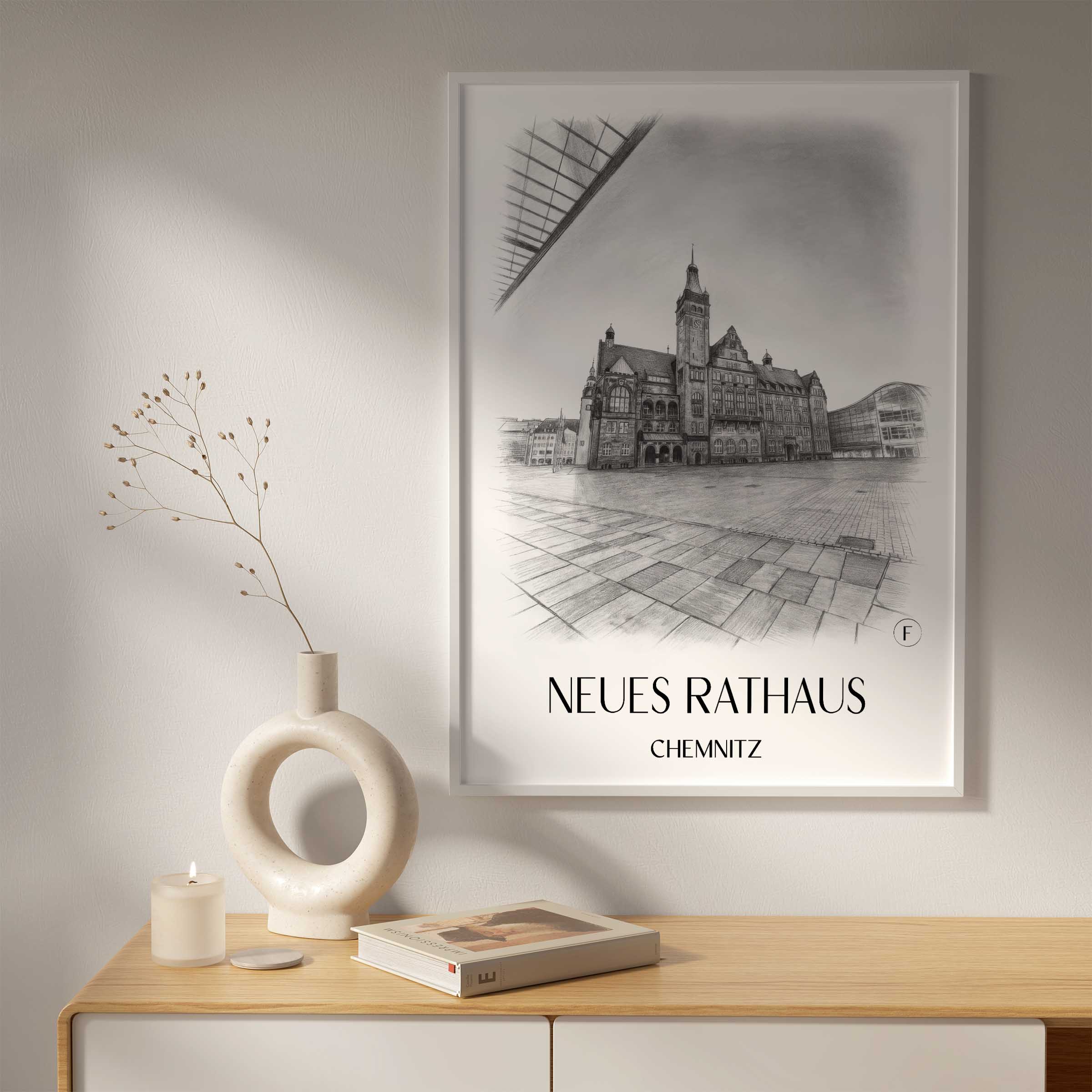 neues-rathaus-chemnitz-deutschland-poster-bleistift-zeichnung-drawing