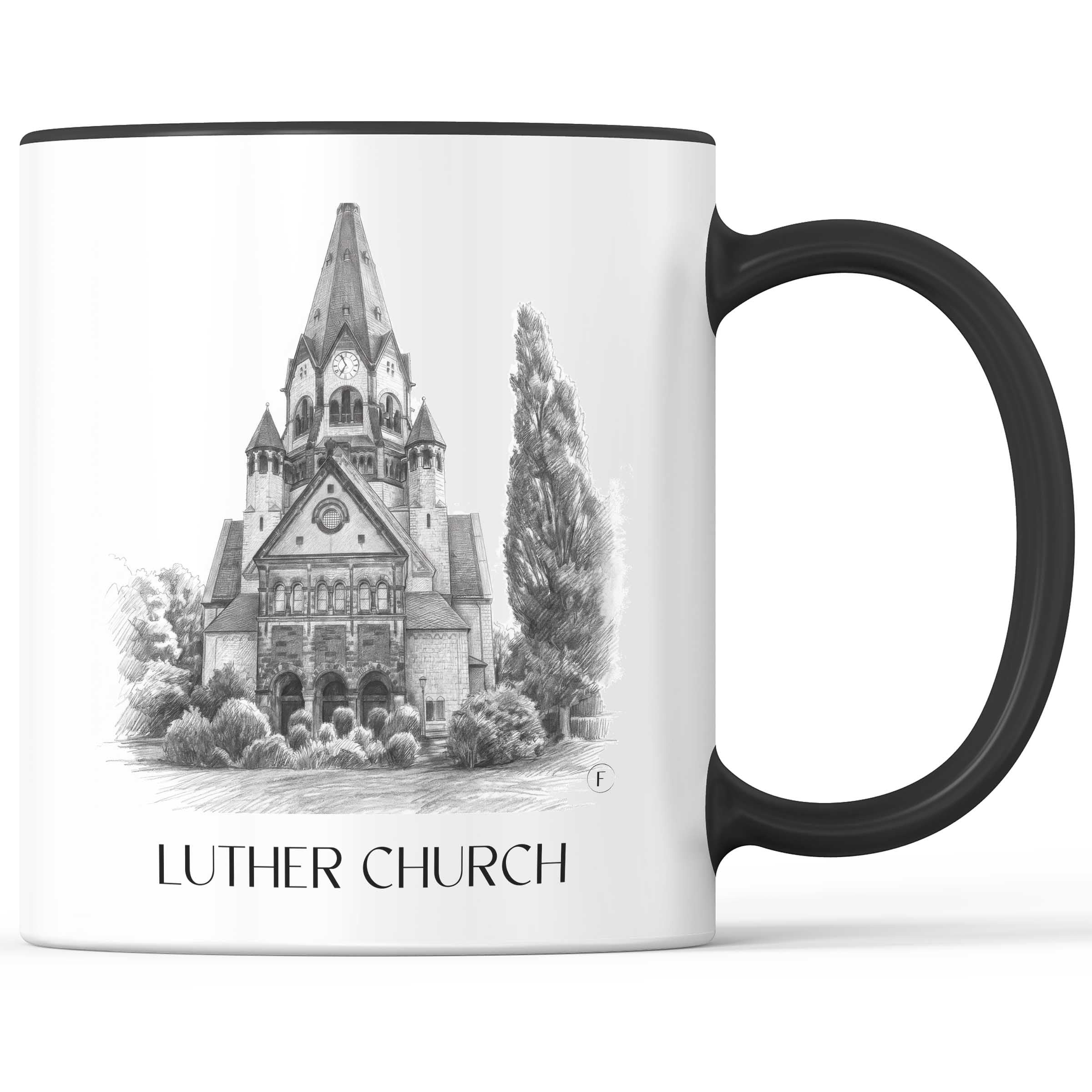 Lutherkirche Kaffeebecher - Chemnitz - Deutschland Becher - Kaffeetasse im Zeichnung Stil