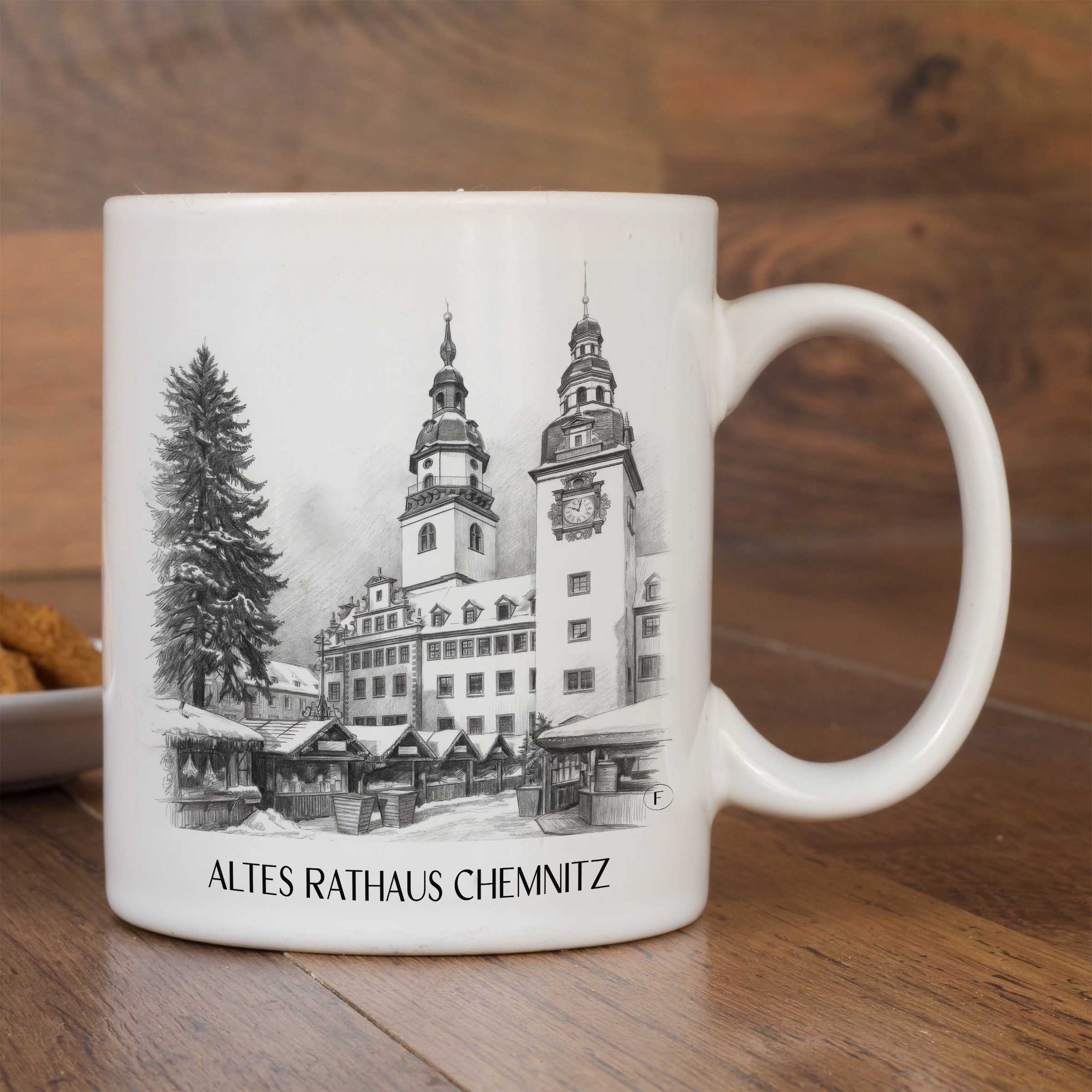 altes-rathaus-chemnitz-deutschland-kaffeebecher-bleistift-zeichnung-drawing
