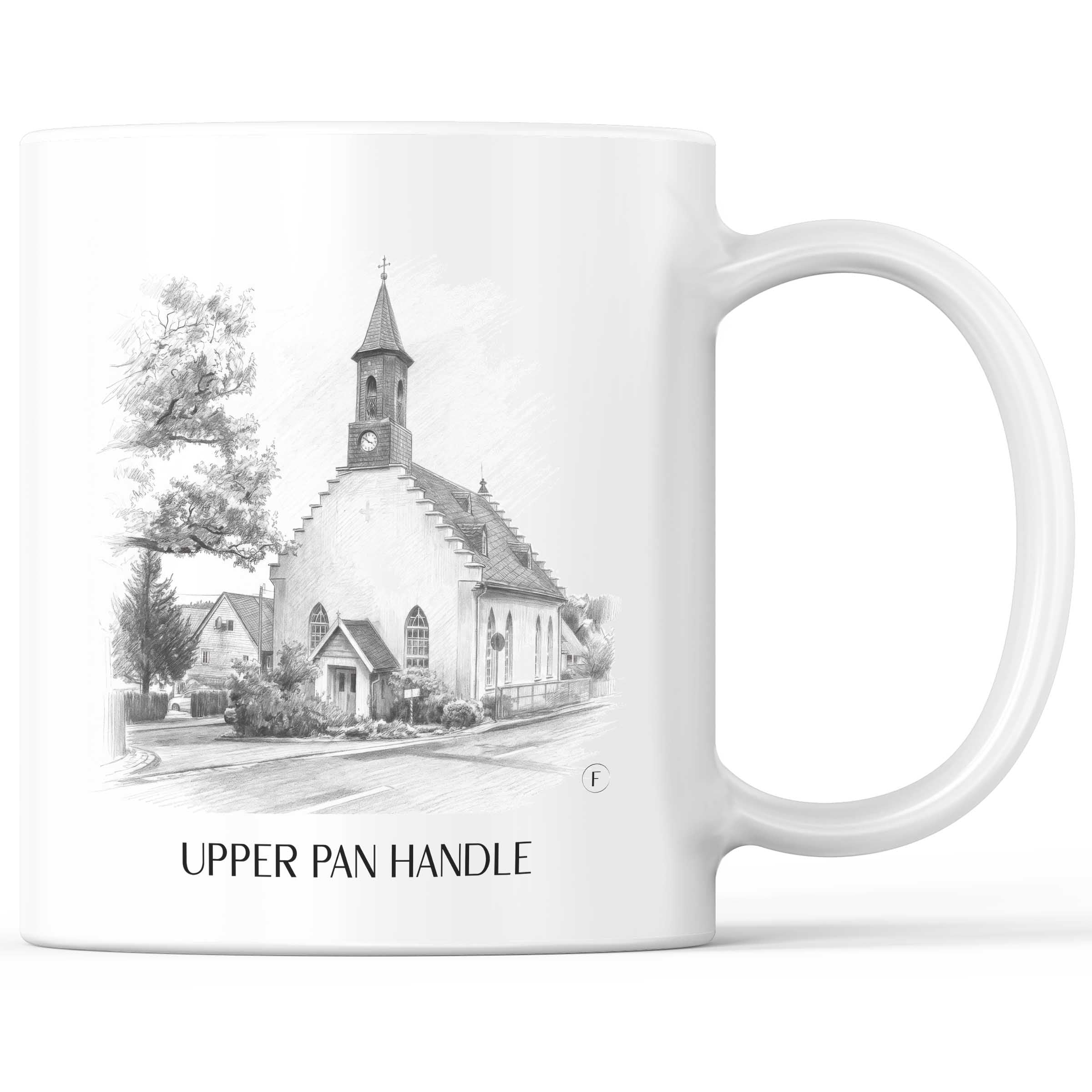 Oberpfannenstiel Kaffeebecher - Erzgebirge - Deutschland Becher - Kaffeetasse im Zeichnung Stil
