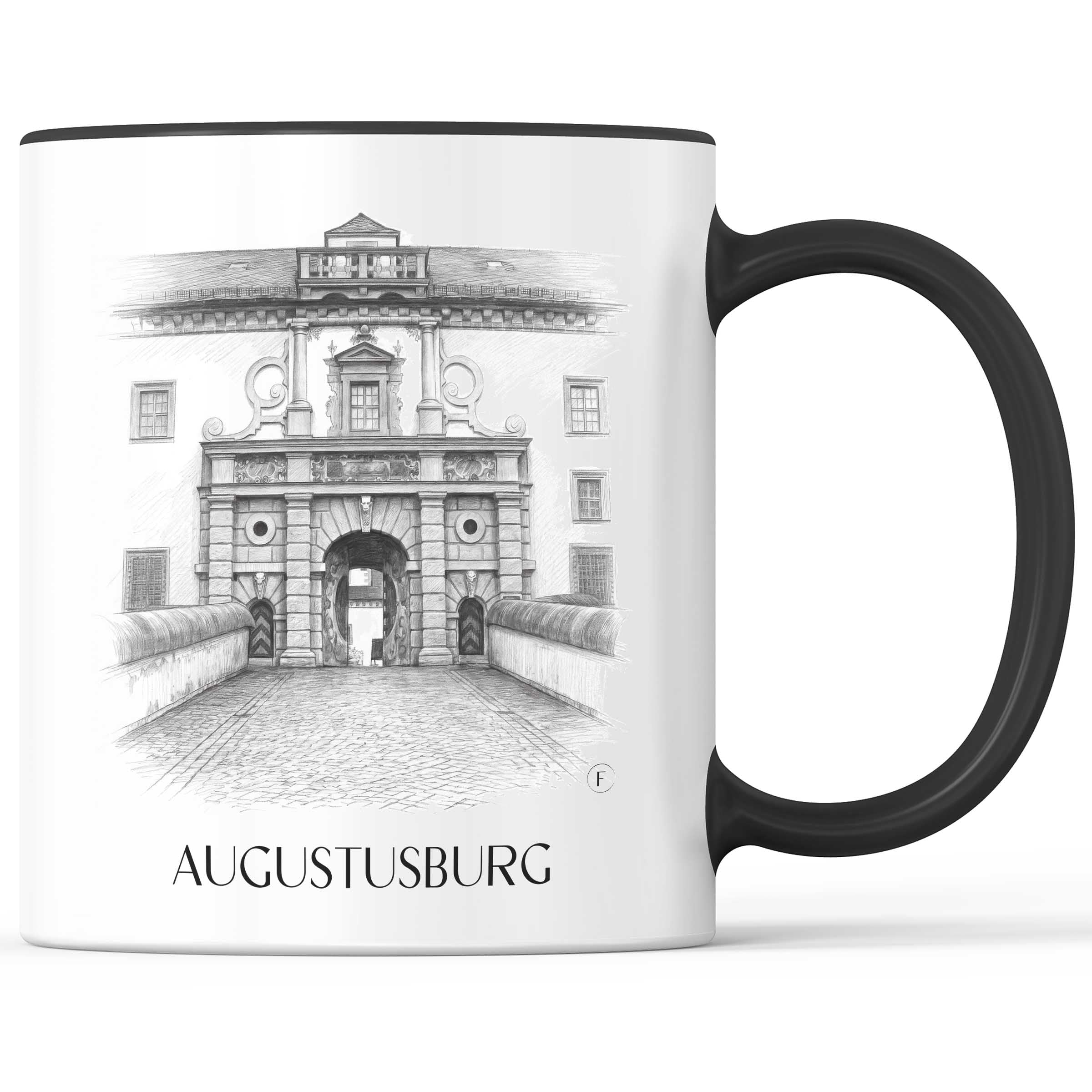 Augustusburg Kaffeebecher - Erzgebirge - Deutschland Becher - Kaffeetasse im Zeichnung Stil