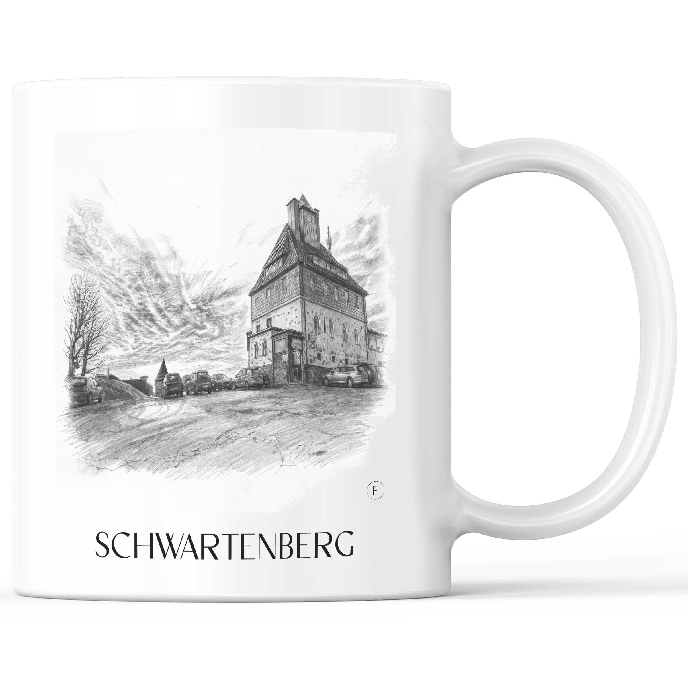 schwartenberg-erzgebirge-deutschland-kaffeebecher-bleistift-zeichnung-drawing