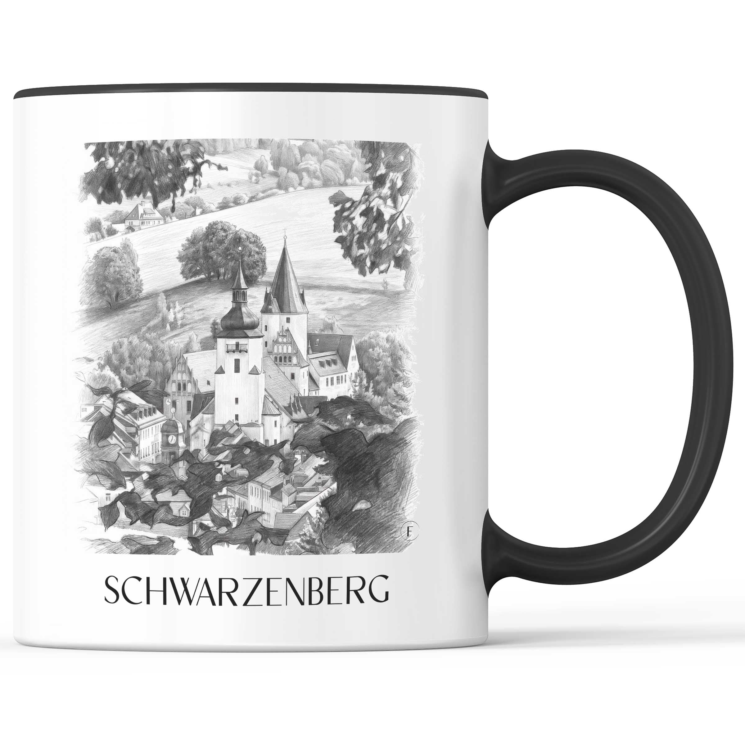 schwarzenberg-erzgebirge-deutschland-kaffeebecher-bleistift-zeichnung-drawing