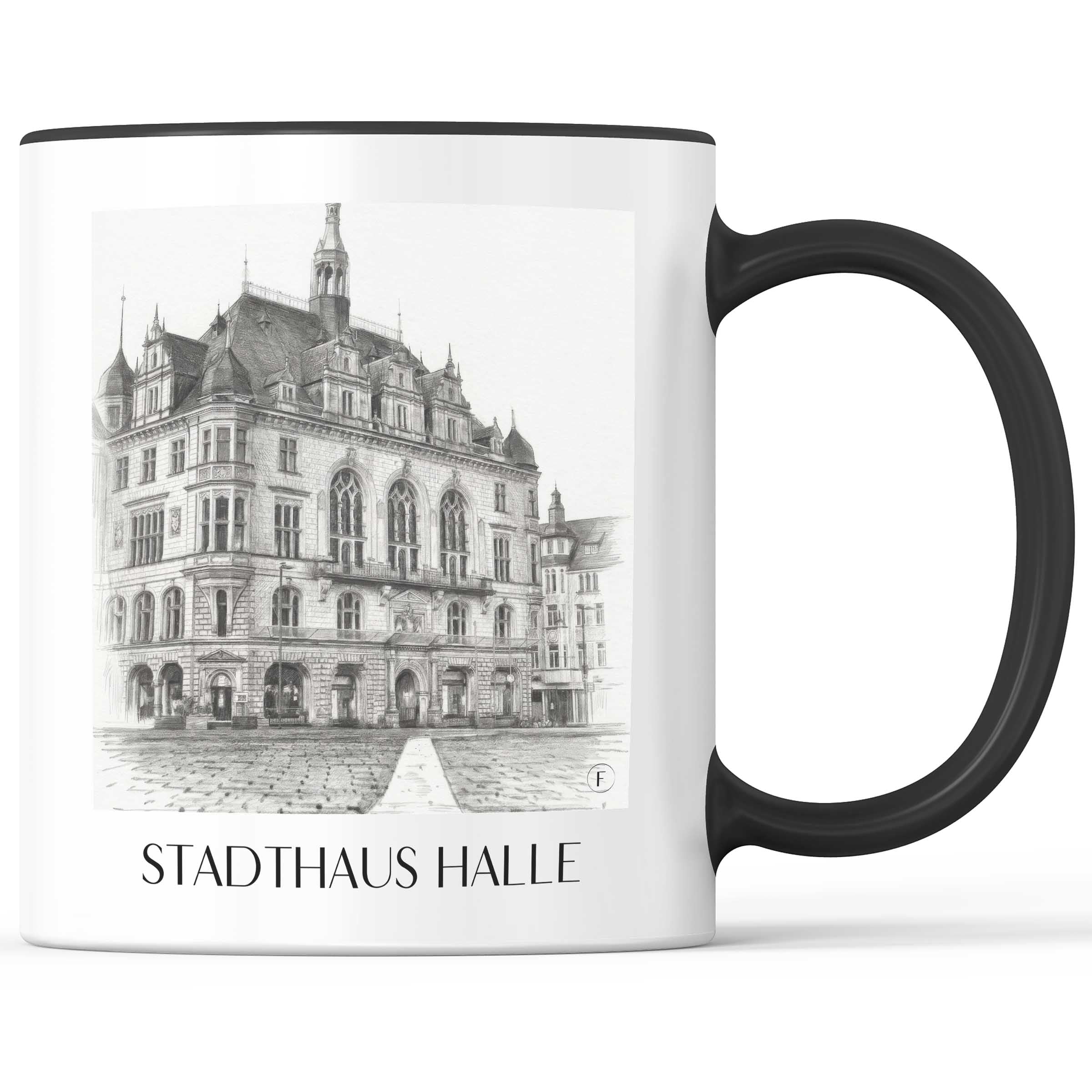 stadthaus-halle-deutschland-kaffeebecher-bleistift-zeichnung-drawing