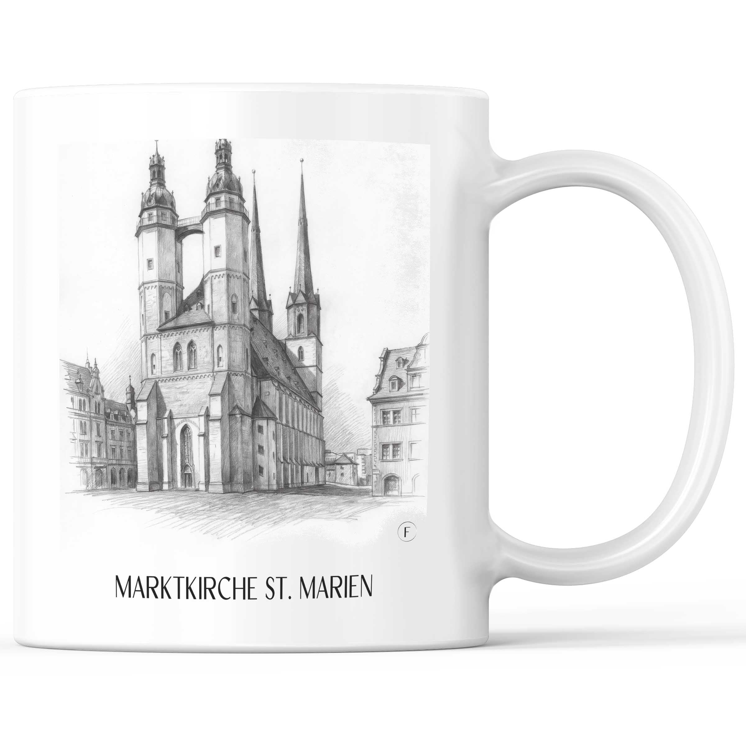 marktkirche-st.-marien-halle-deutschland-kaffeebecher-bleistift-zeichnung-drawing