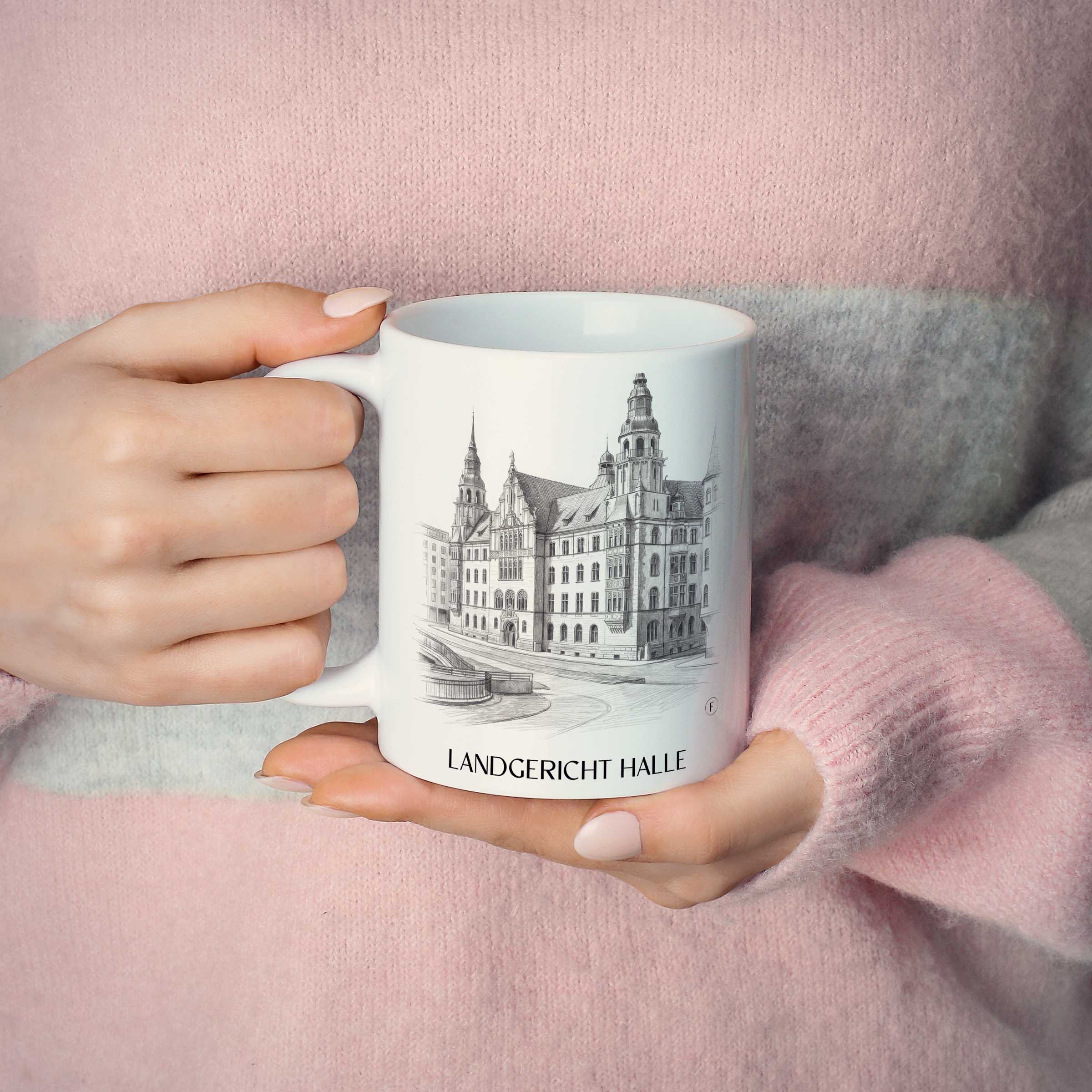 landgericht-halle-deutschland-kaffeebecher-bleistift-zeichnung-drawing