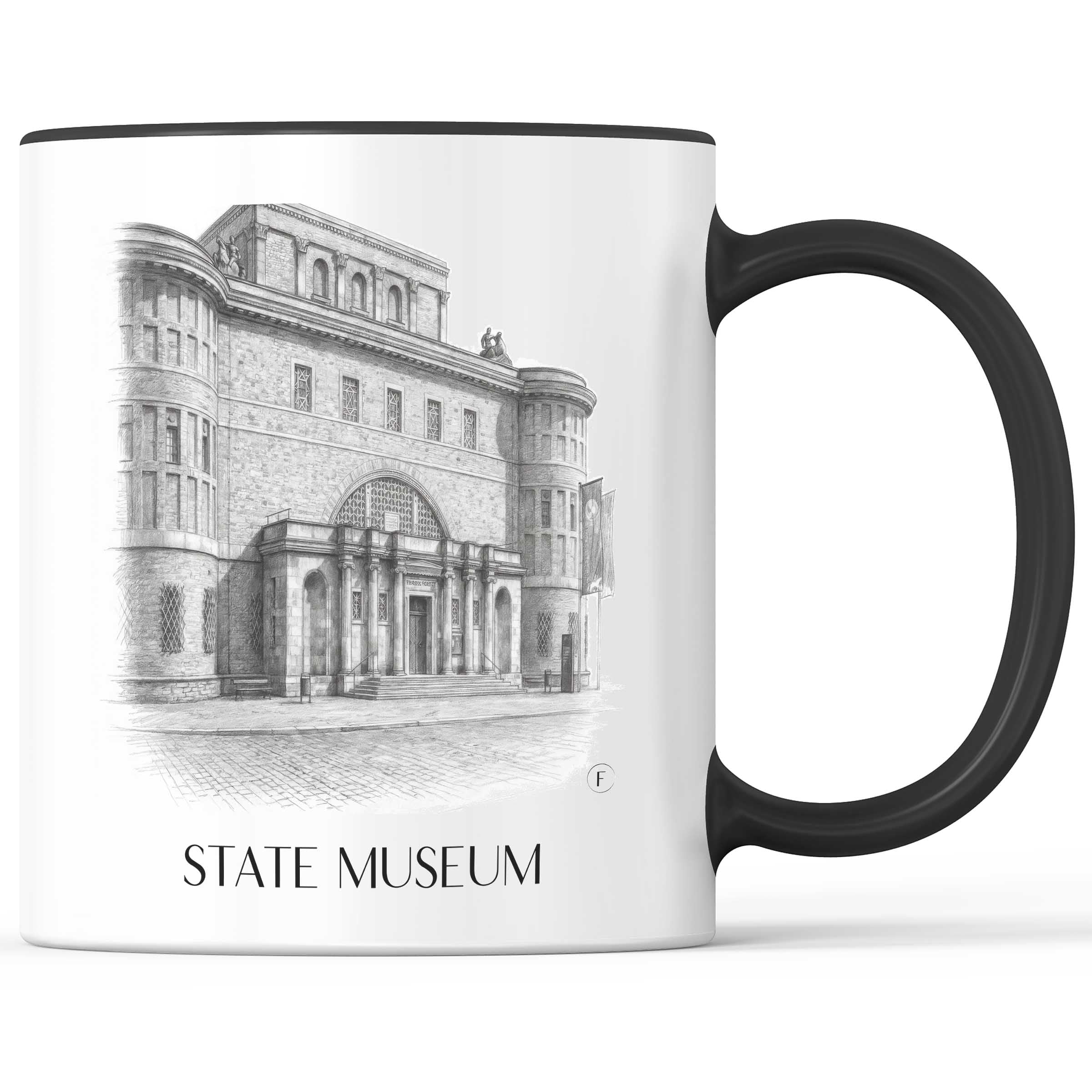 Landesmuseum Kaffeebecher - Halle - Deutschland Becher - Kaffeetasse im Zeichnung Stil