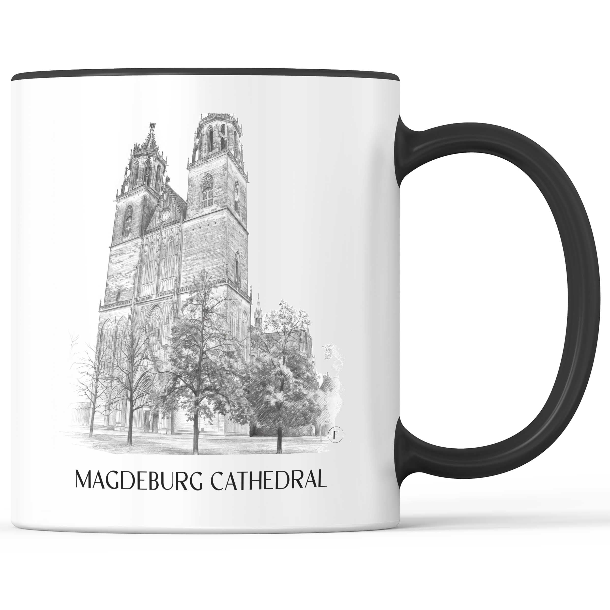 Dom zu Magdeburg Kaffeebecher - Sachsen-Anhalt - Deutschland Becher - Kaffeetasse im Zeichnung Stil