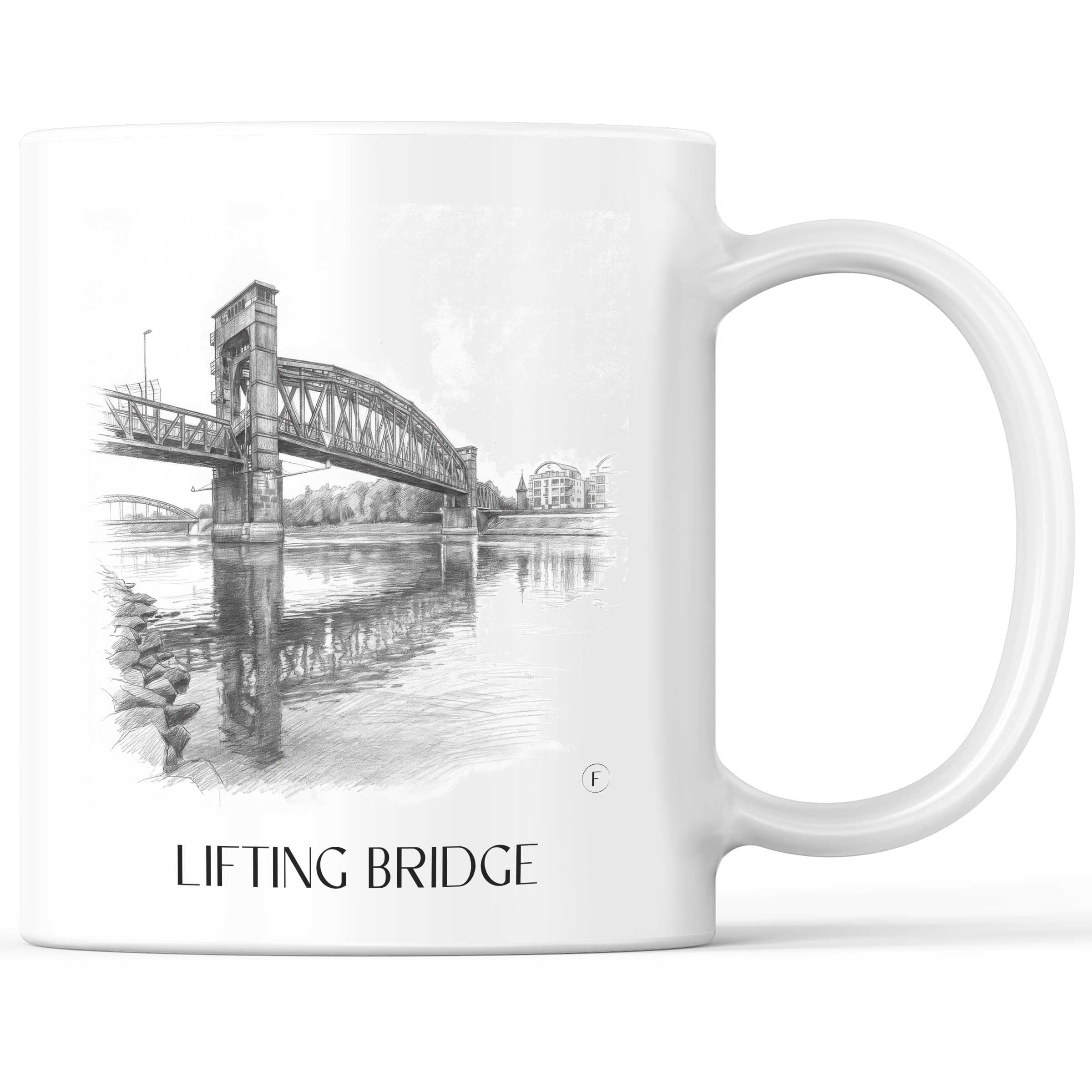 Hubbrücke Kaffeebecher - Magdeburg - Deutschland Becher - Kaffeetasse im Zeichnung Stil