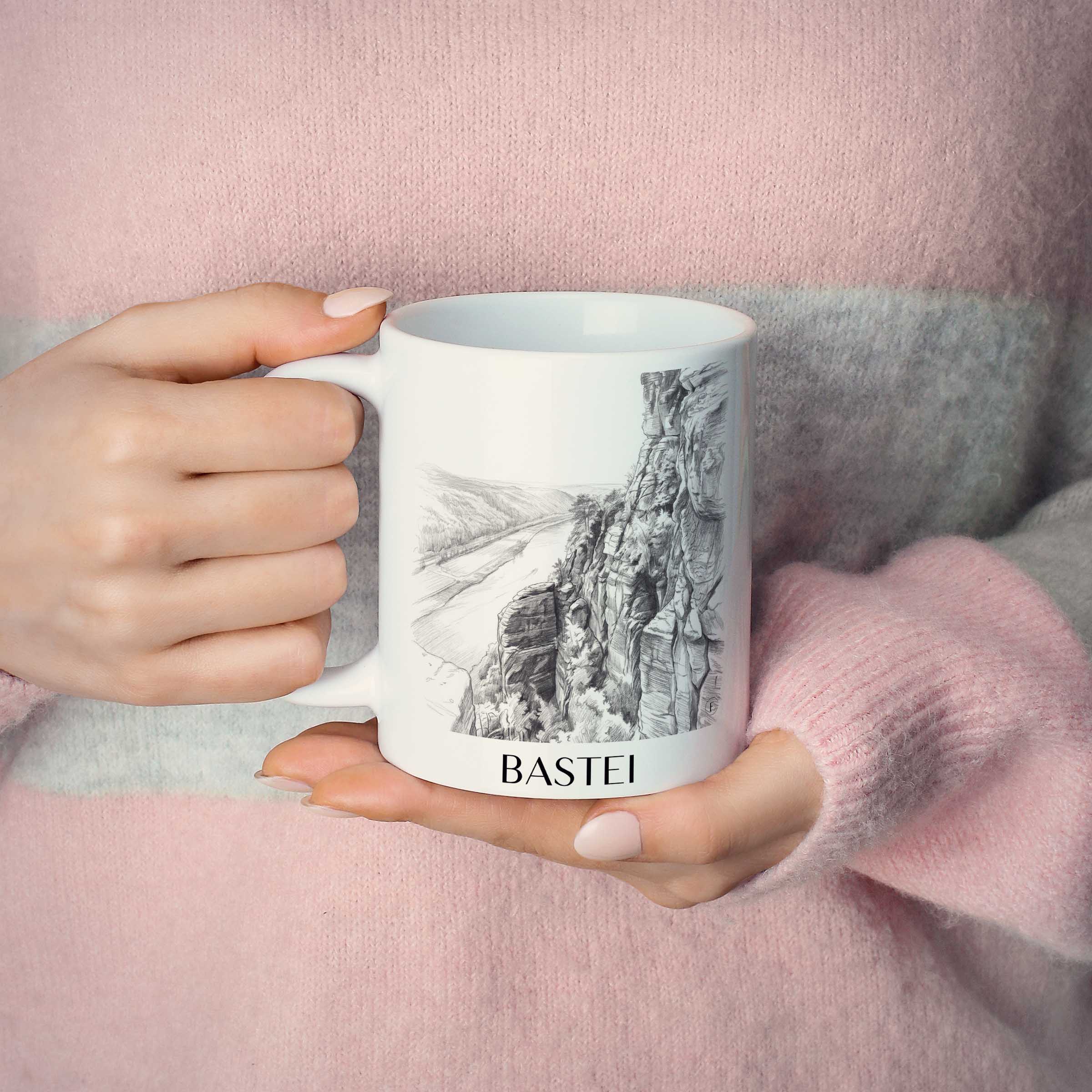 bastei-sächsische-schweiz-deutschland-kaffeebecher-bleistift-zeichnung-drawing